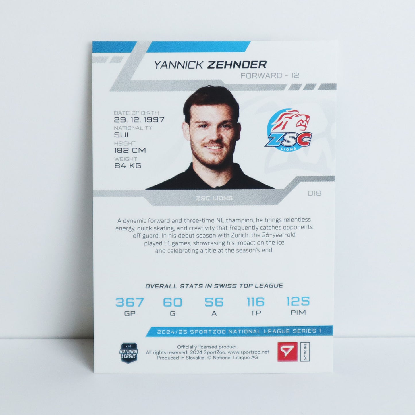 018 - ZSC - YANNICK ZEHNDER - BASE SET