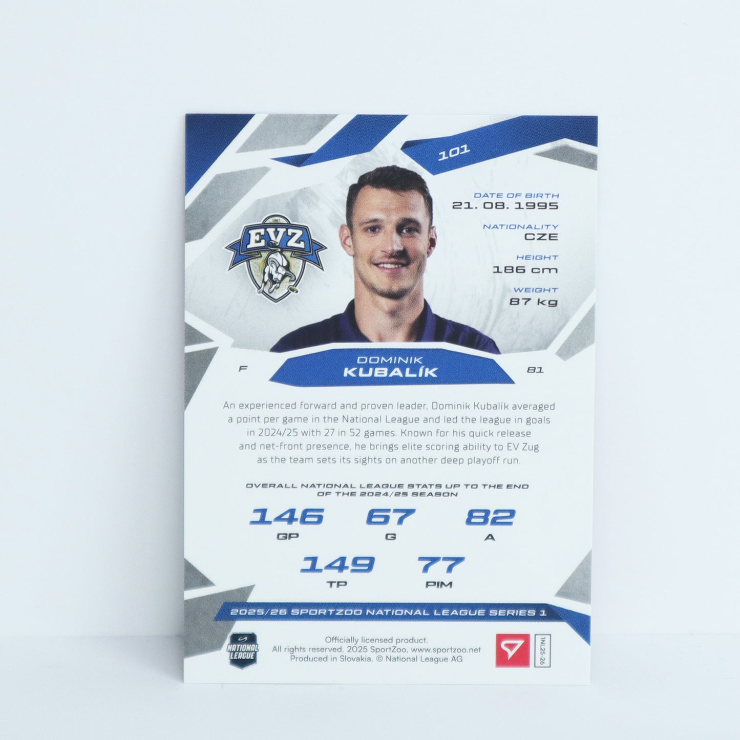 101 - EVZ - DOMINIK KUBALIK - BASE RED - 08/20