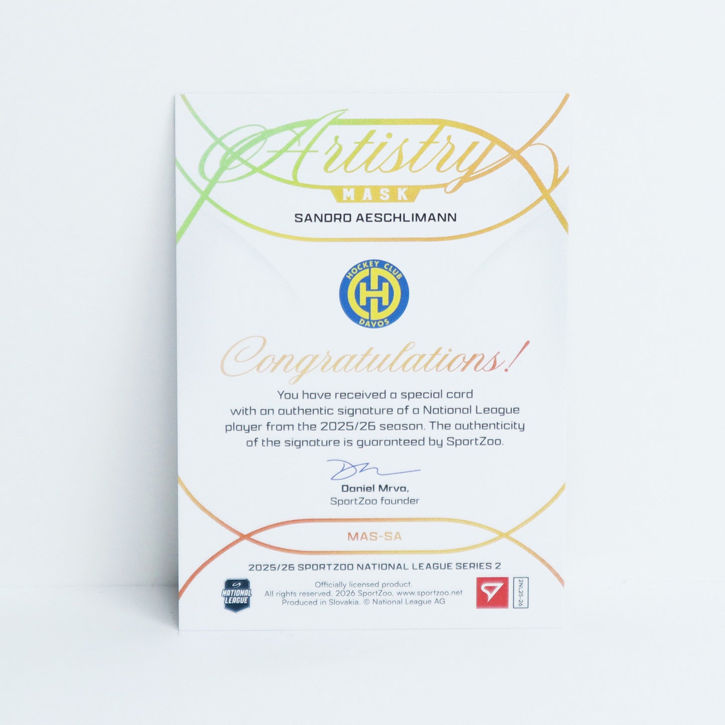 MAS-SA - HCD - SANDRO AESCHLIMANN - MASK ARTISTRY GOLD AUTO - 28/35