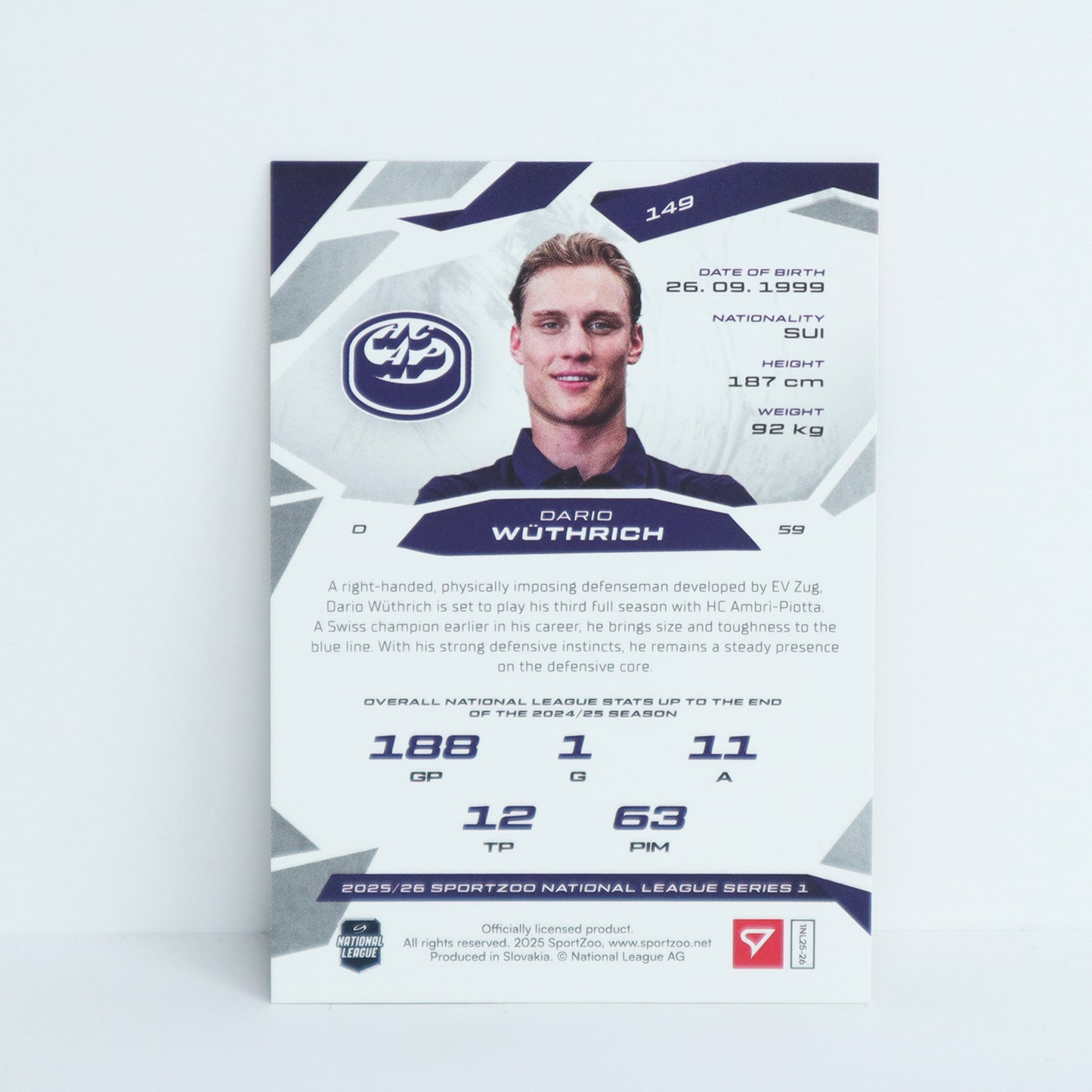 149 - HCAP - DARIO WUTHRICH - BASE GOLD - 10/10