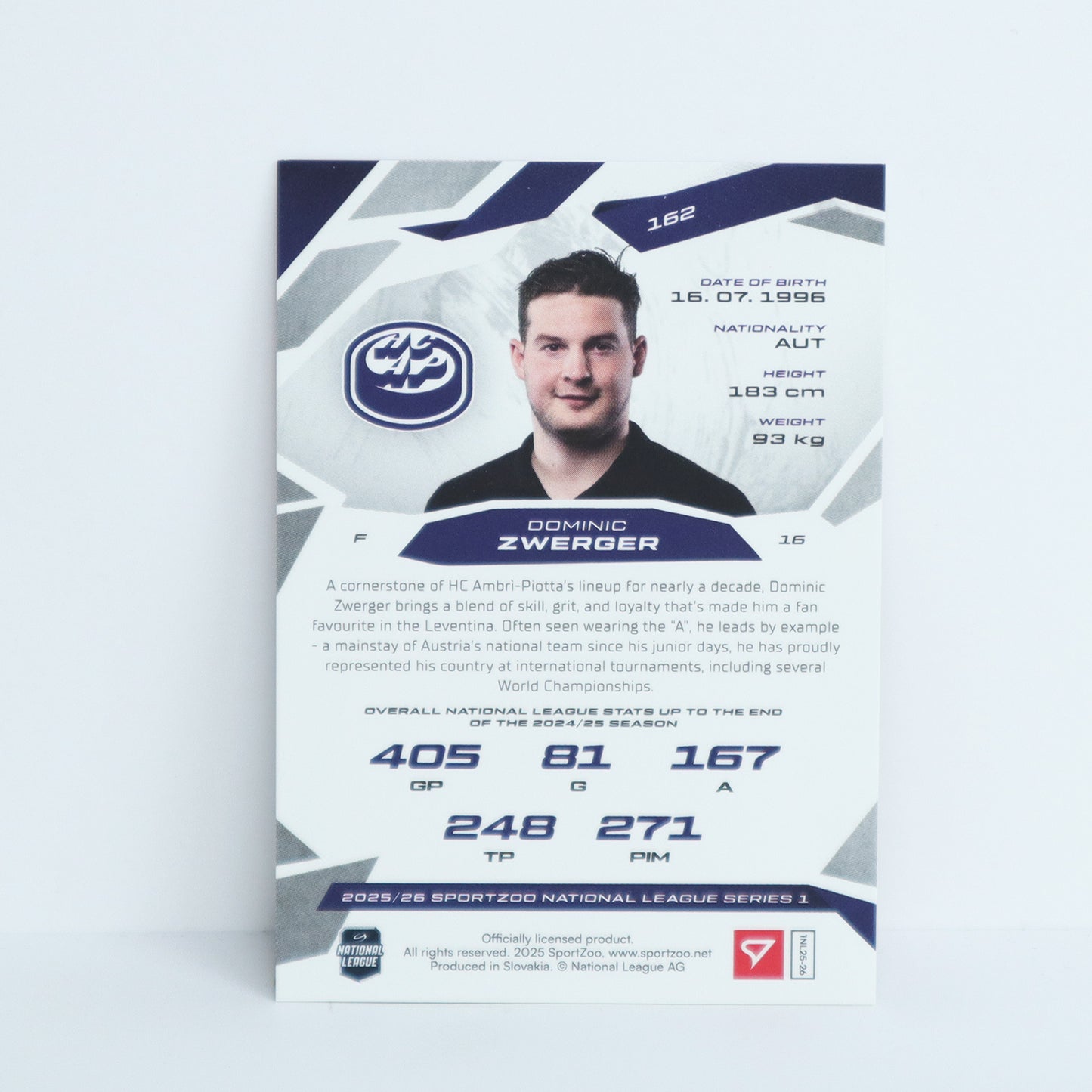162 - HCAP - DOMINIC ZWERGER - BASE RED - 05/20
