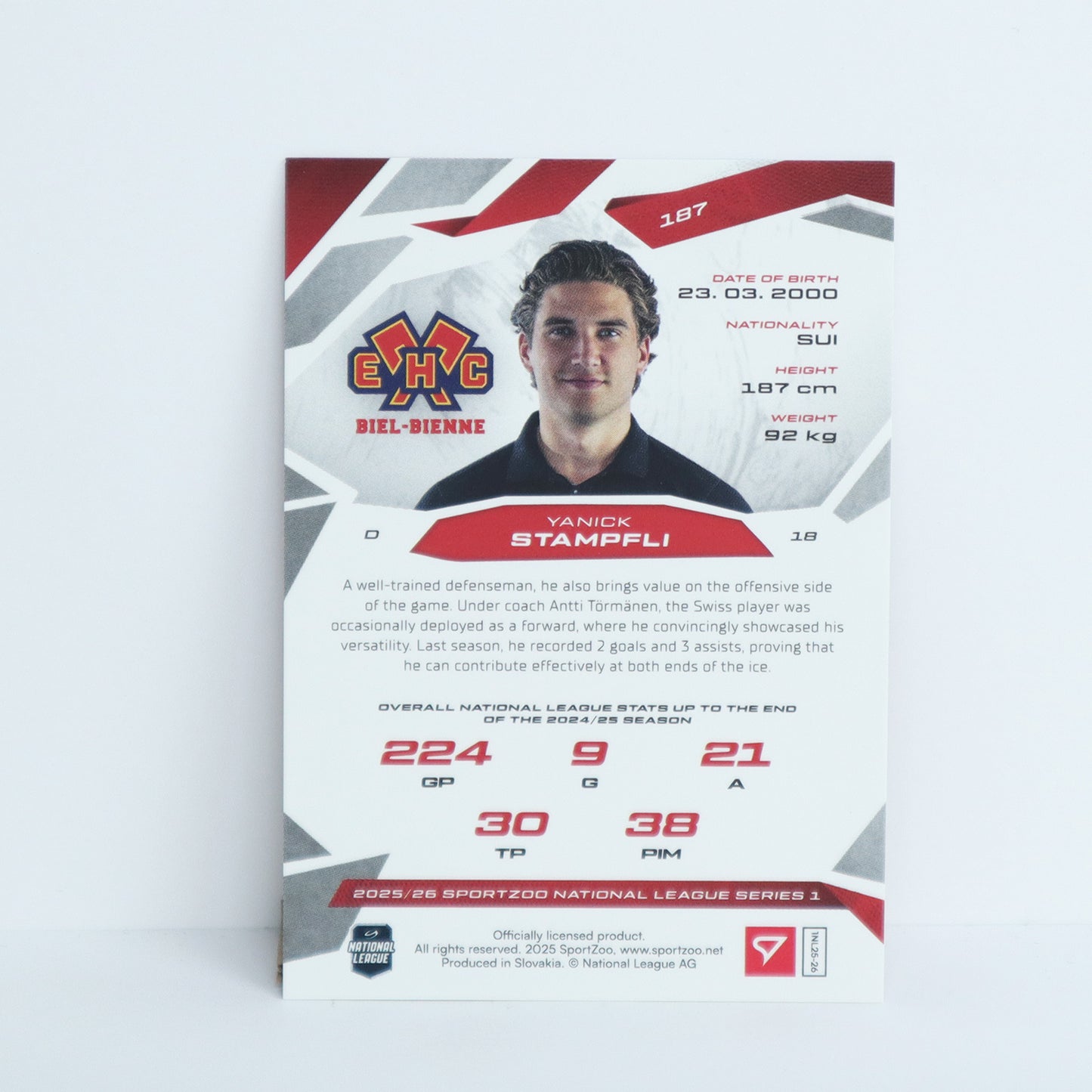 187 - EHCB - YANICK STAMPFLI - BASE RED - 04/20