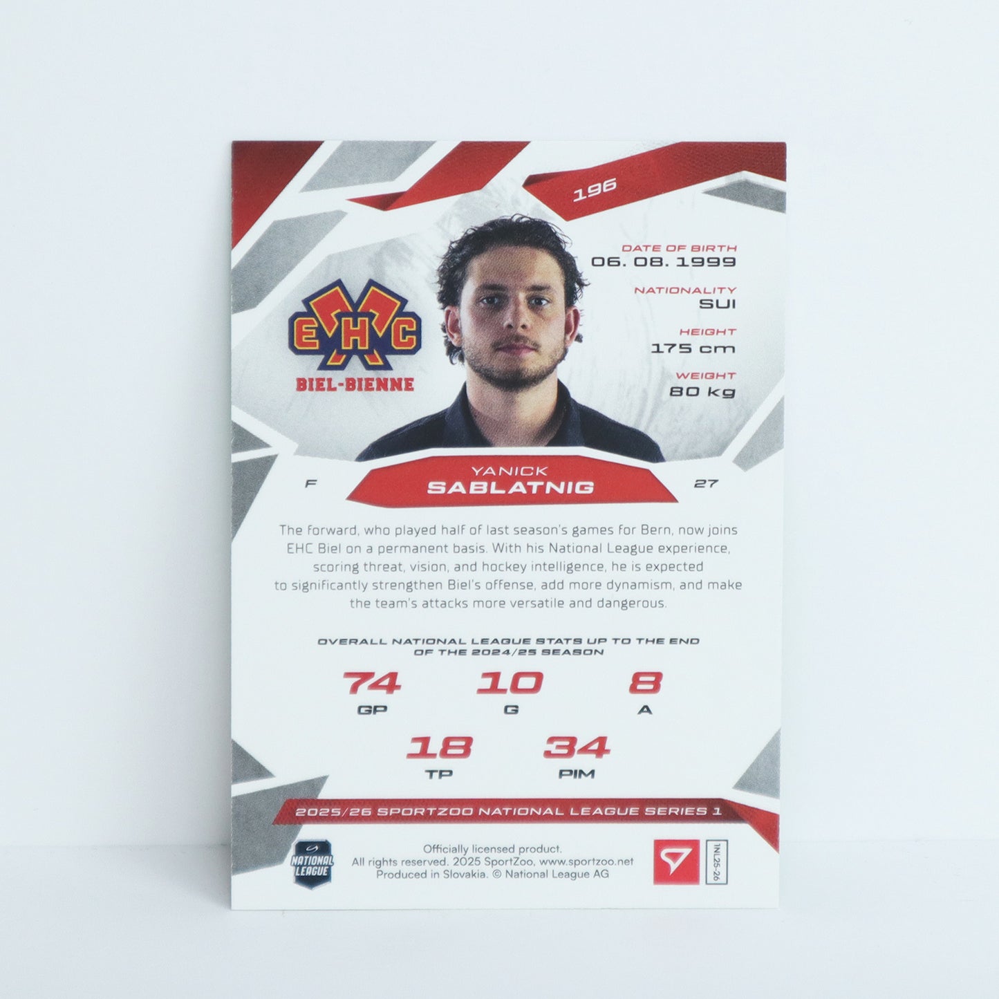 196 - EHCB - YANICK SABLATNIG - BASE GREEN - 07/30