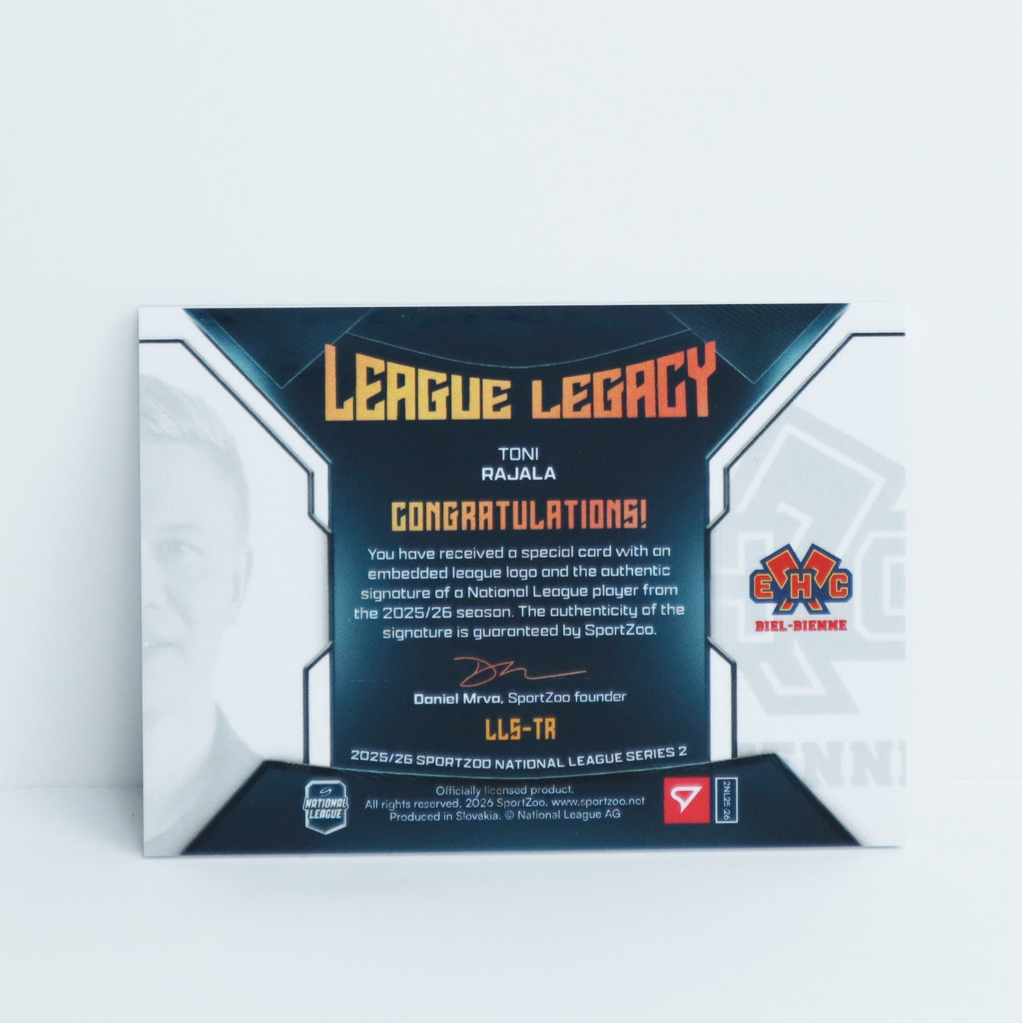 LLS-TR - EHCB - TONI RAJALA - LEAGUE LEGACY GOLD AUTO - 6/9