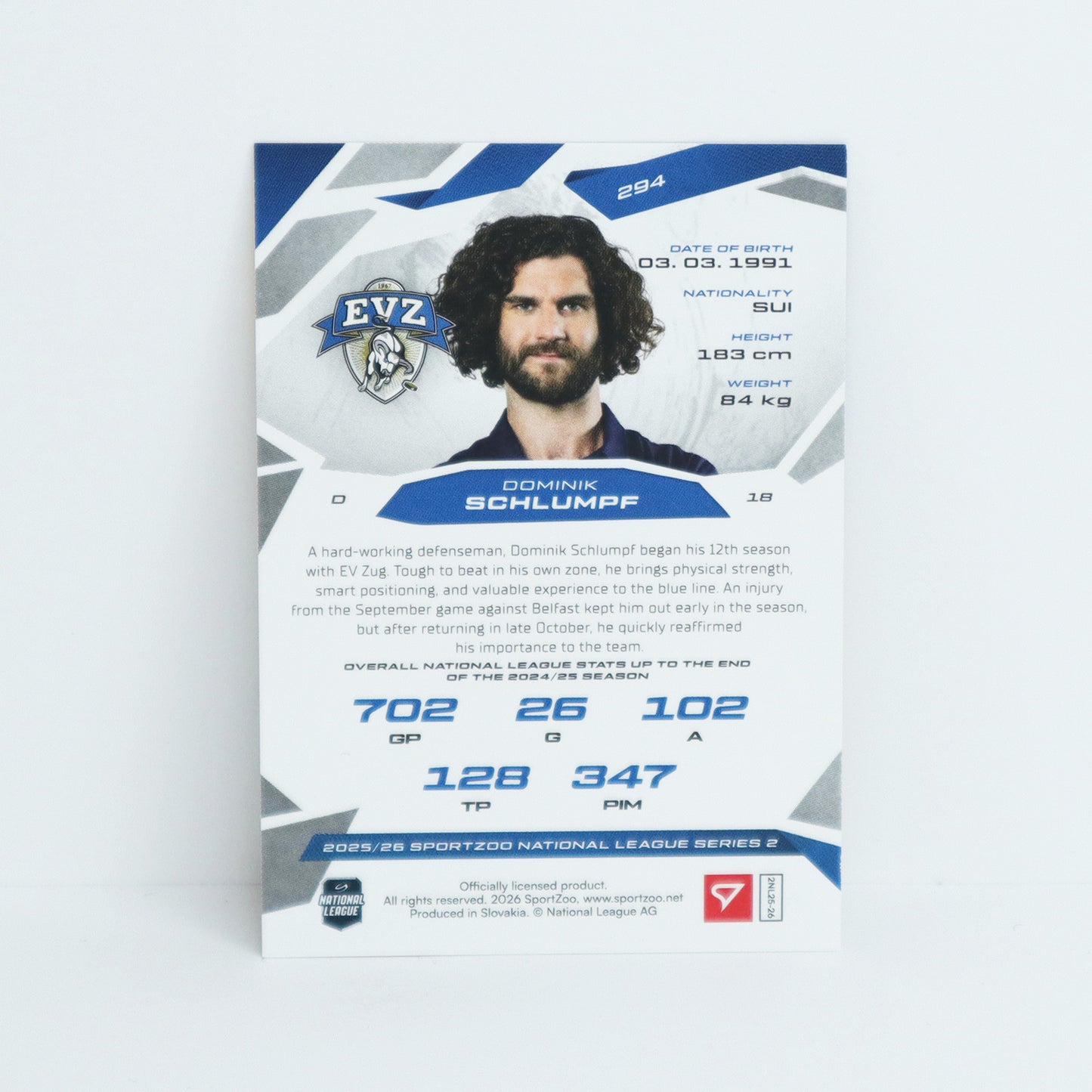 294 - EVZ - DOMINIK SCHLUMPF - BASE GOLD - 02/10
