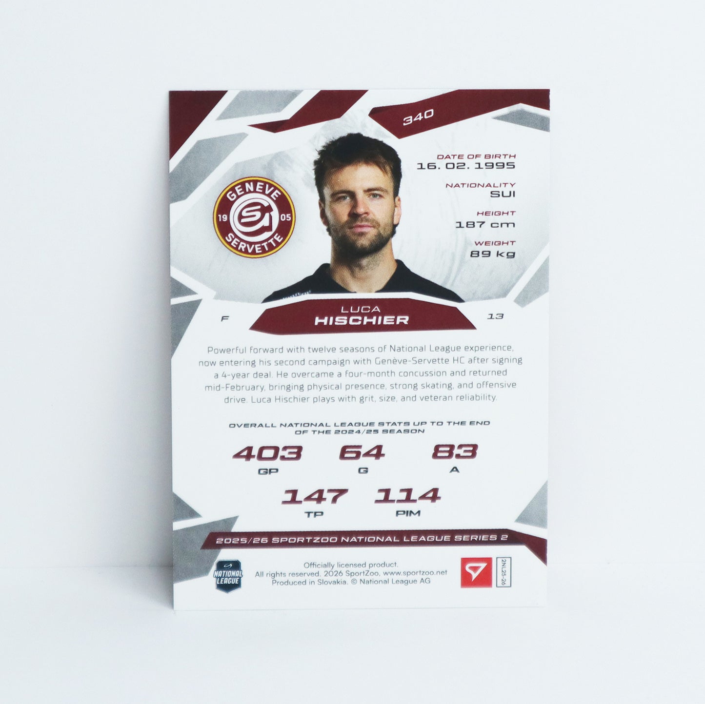340 - GSHC - LUCA HISCHIER - BASE RED - 18/20