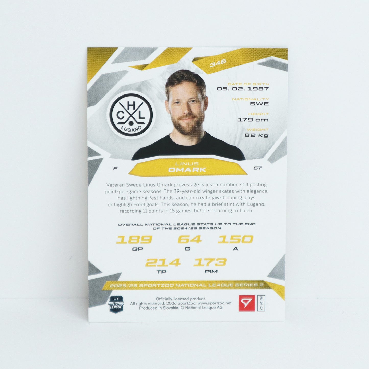 346 - HCL - LINUS OMARK - BASE GOLD - 10/10