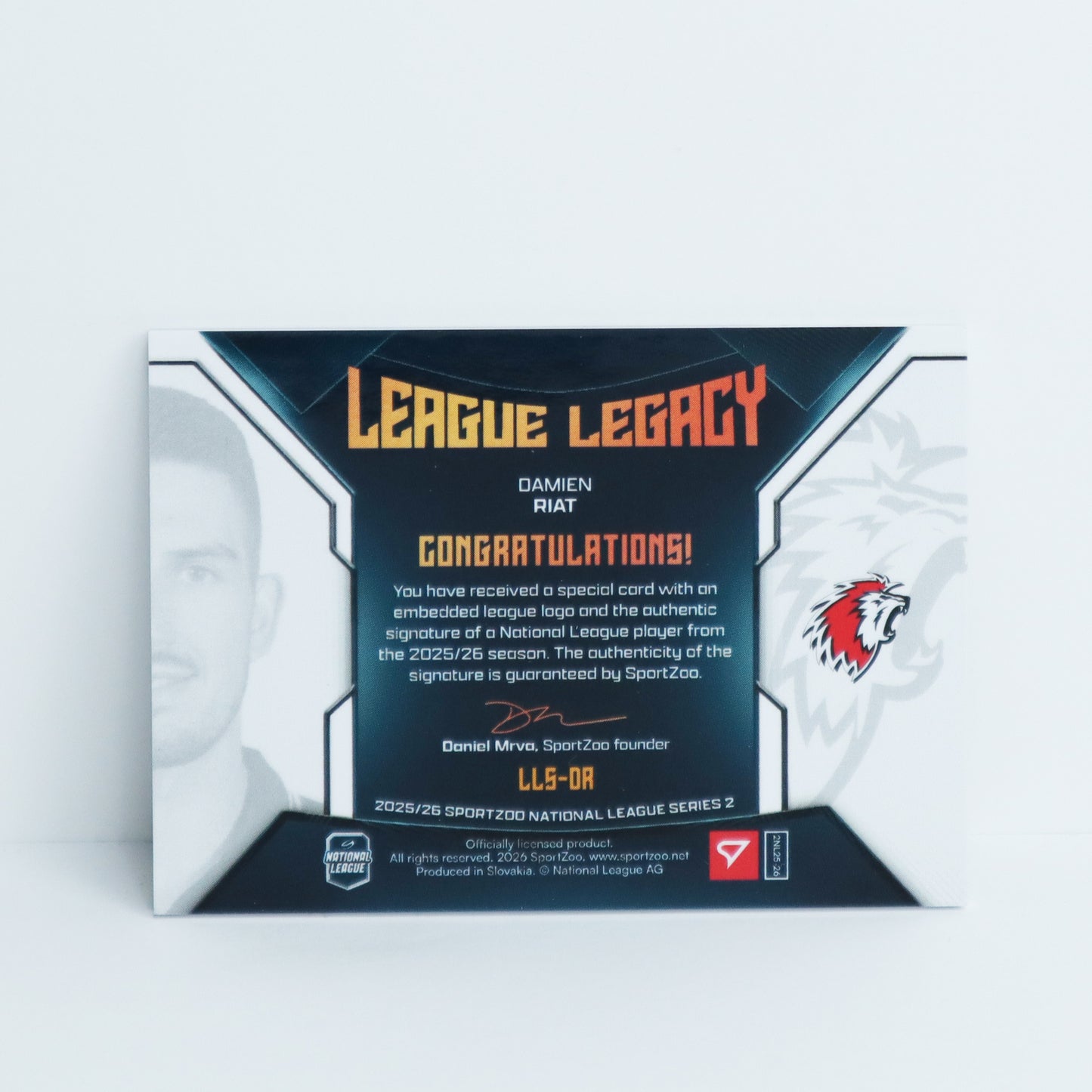 LLS-DR - LHC - DAMIEN RIAT - LEAGUE LEGACY GOLD AUTO - 6/9