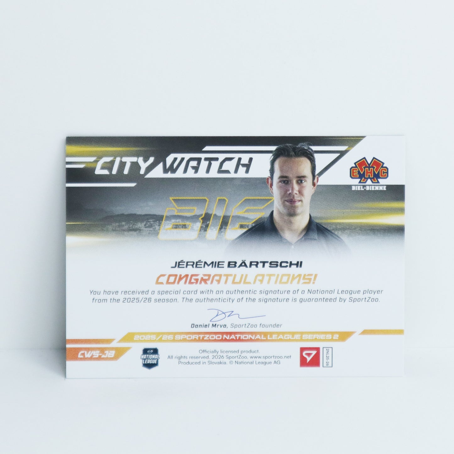 CWS-JB - EHCB - JEREMIE BARTSCHI - CITY WATCH GOLD AUTO - 01/35