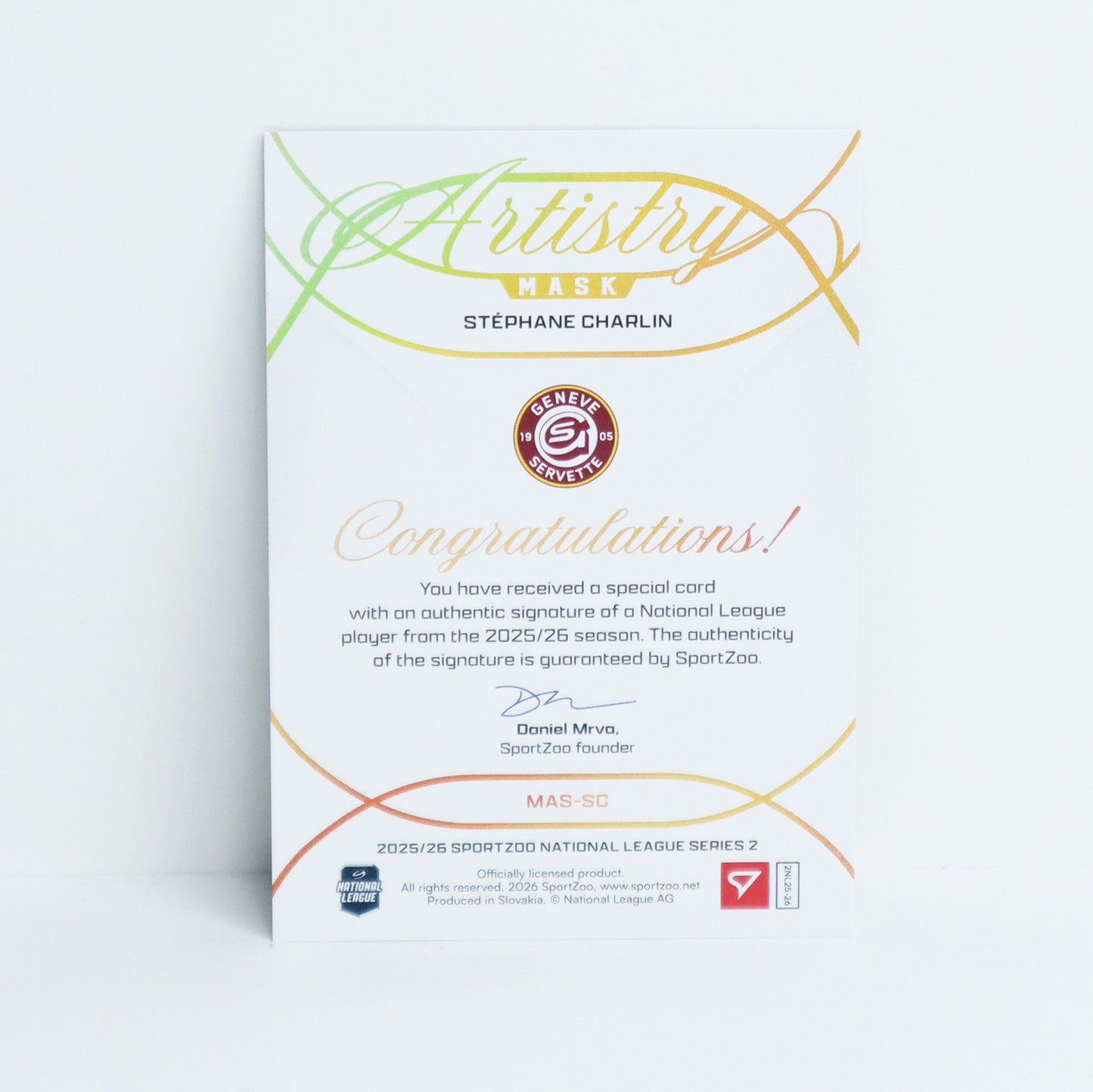 MAS-SC - GSHC - STEPHANE CHARLIN - MASK ARTISTRY GOLD AUTO - 17/35