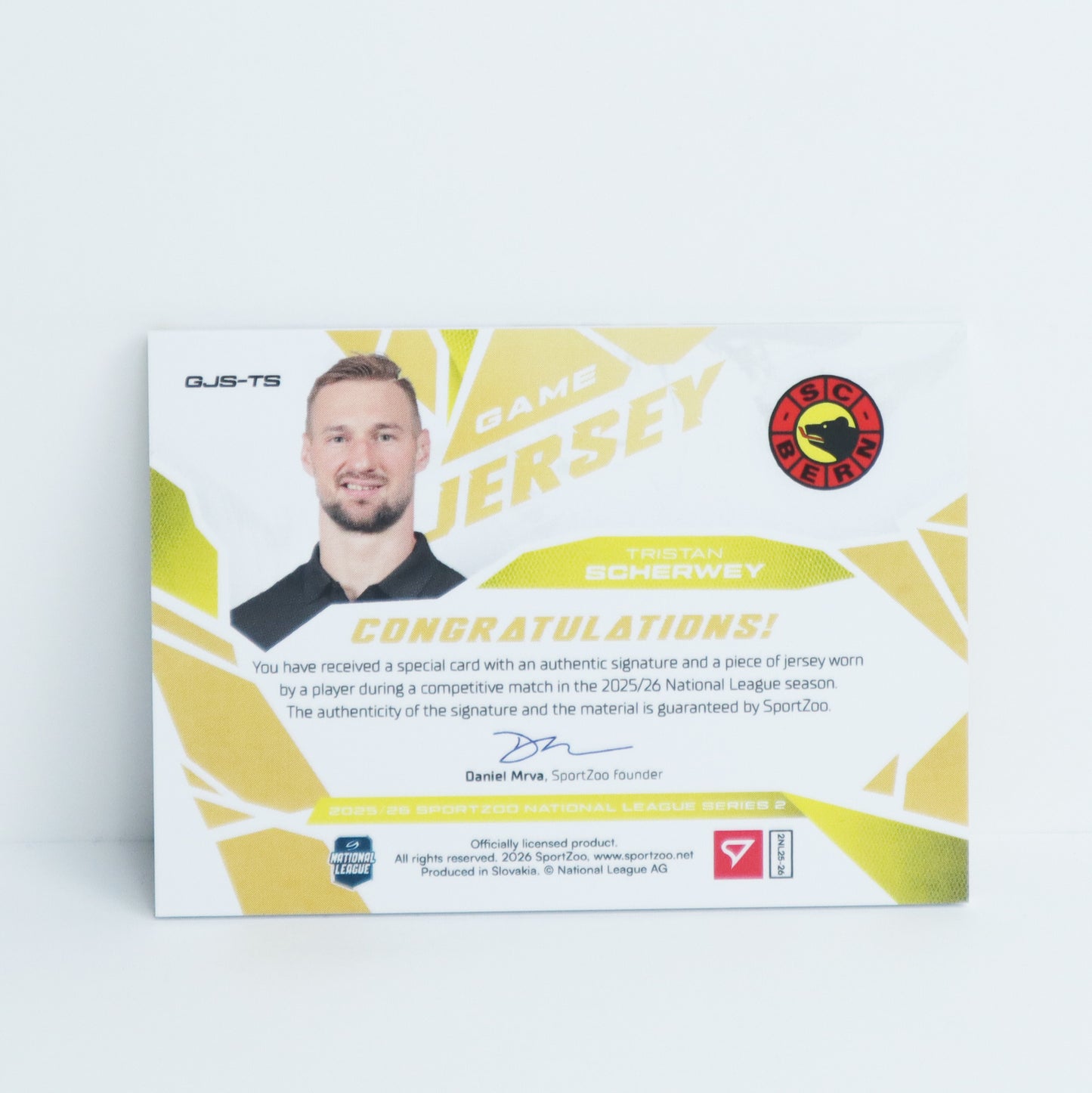 GJS-TS - SCB - TRISTAN SCHERWEY - GAME JERSEY GOLD AUTO - 17/30