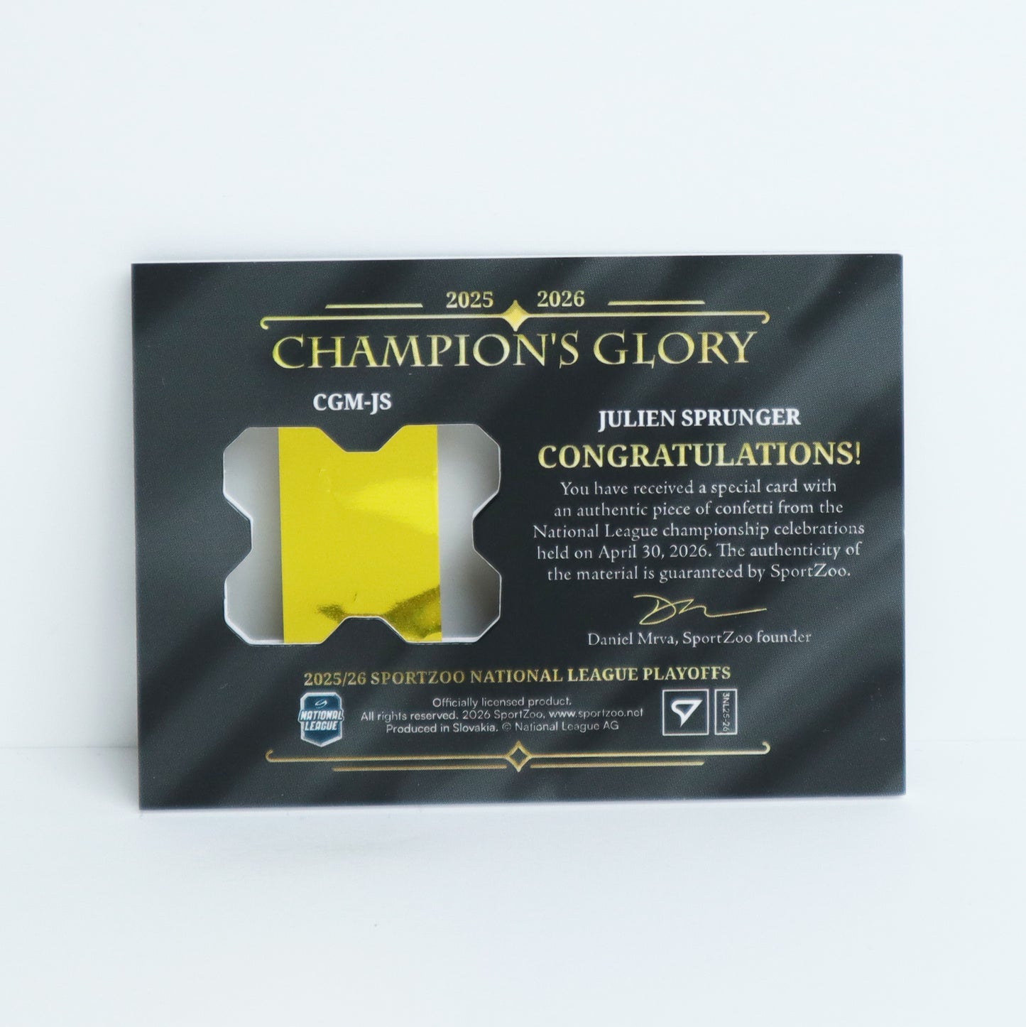 CGM-JS - FRI - JULIEN SPRUNGER - CHAMPIONS GLORY GOLD CONFETTI - 3/9