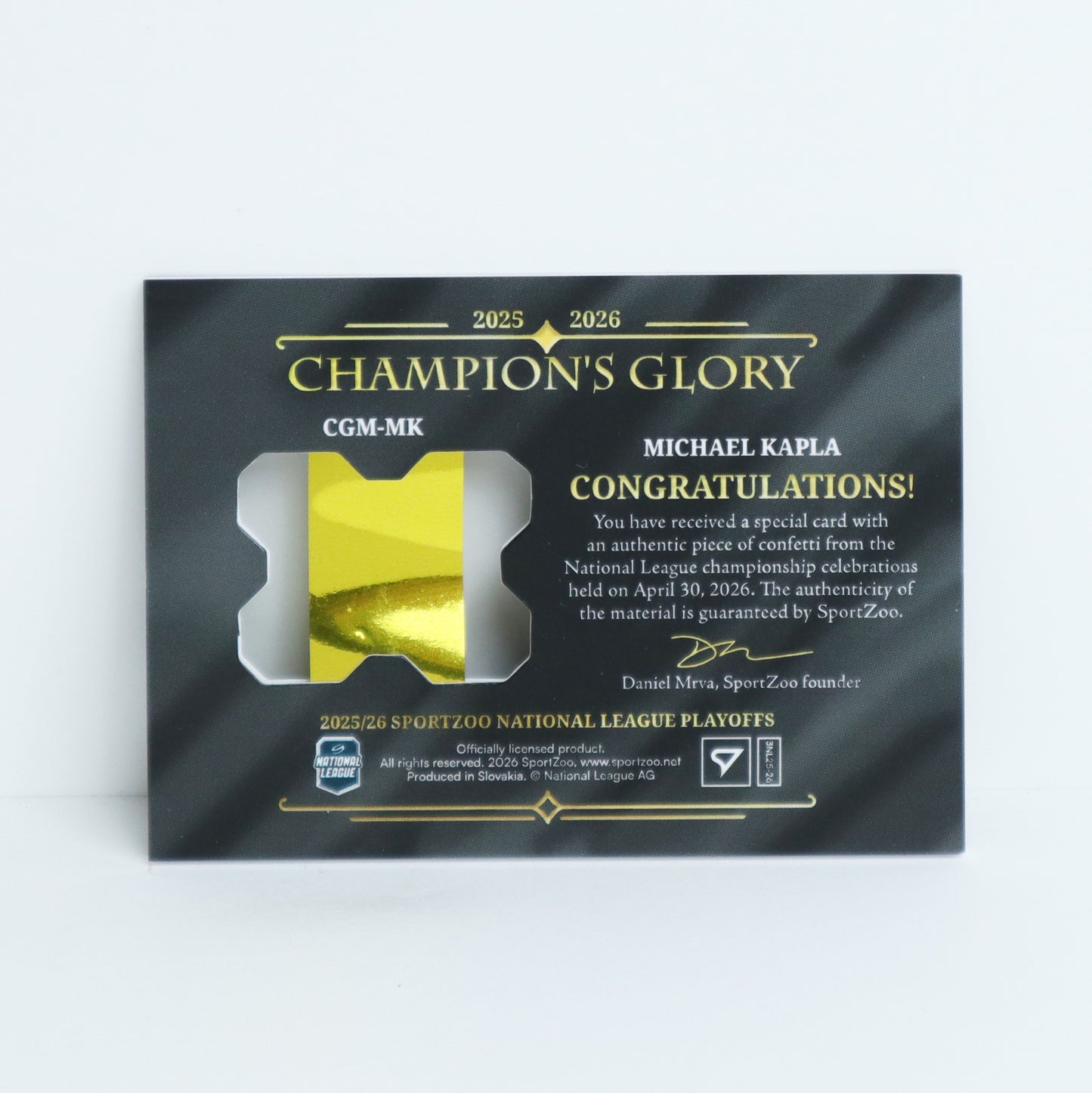 CGM-MK - FRI - MICHAEL KAPLA - CHAMPIONS GLORY GOLD CONFETTI - 6/9