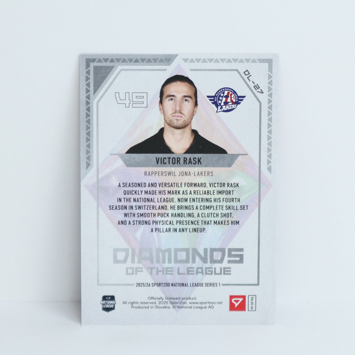 DL-27 - SCRJ - VICTOR RASK - DIAMONDS OF THE LEAGUE PINK - 39/50