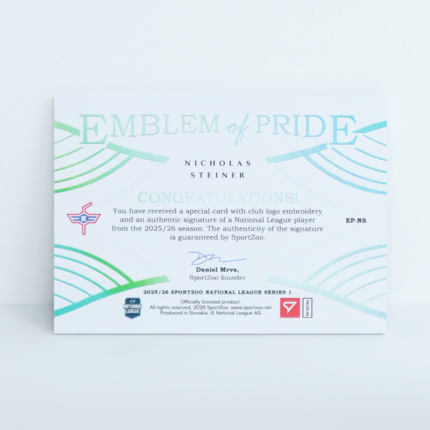 EP-NS - EHCK - NICHOLAS STEINER - EMBLEM OF PRIDE SILVER AUTO - 10/35