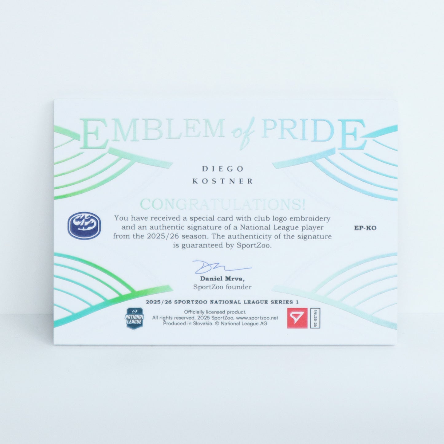 EP-KO - HCAP - DIEGO KOSTNER - EMBLEM OF PRIDE SILVER AUTO - 24/35