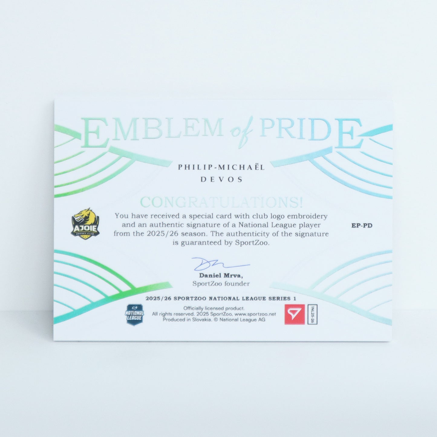 EP-PD - HCA - PHILIP-MICHAEL DEVOS - EMBLEM OF PRIDE SILVER AUTO - 16/35