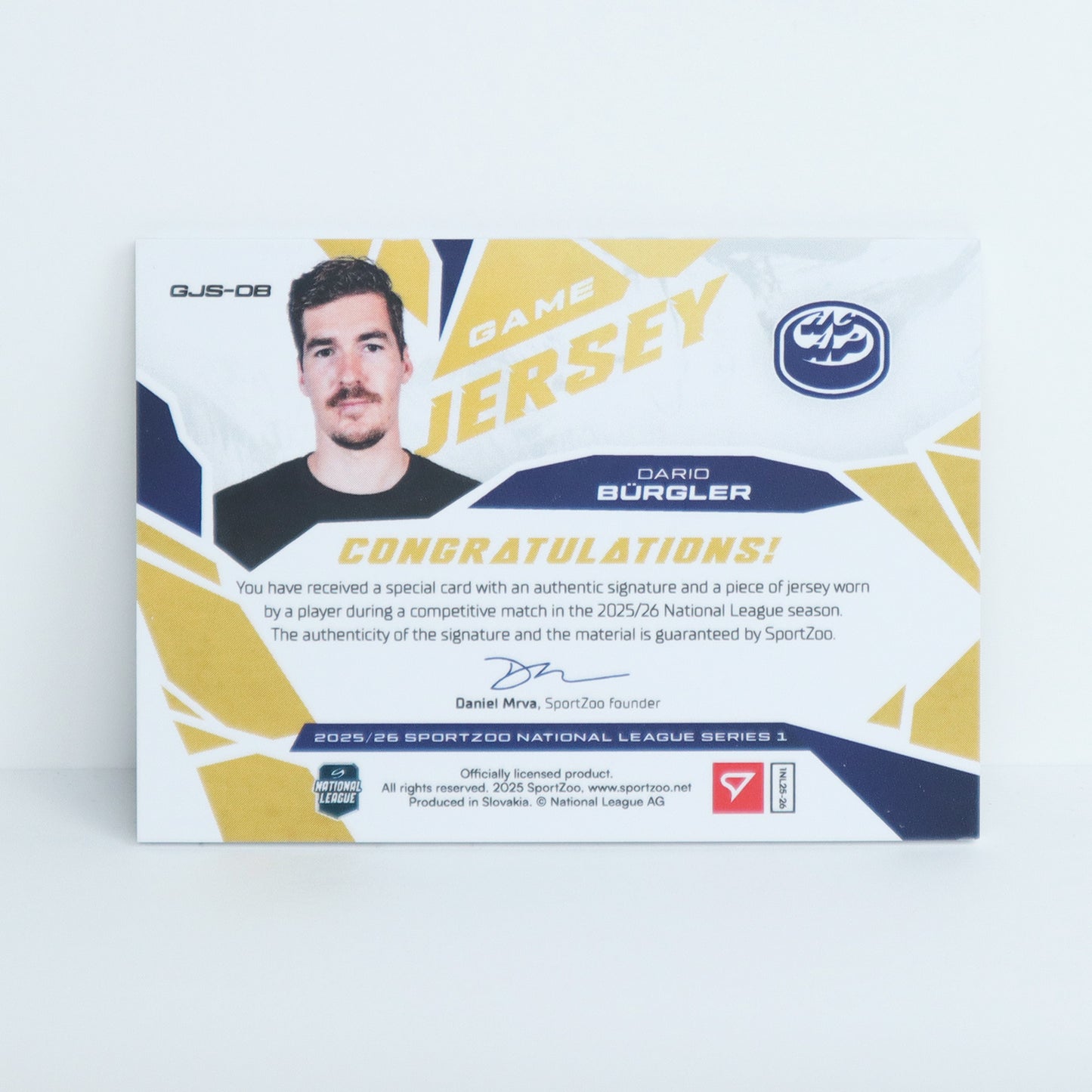 GJS-DB - HCAP - DARIO BURGLER - GAME JERSEY GOLD AUTO - 18/30