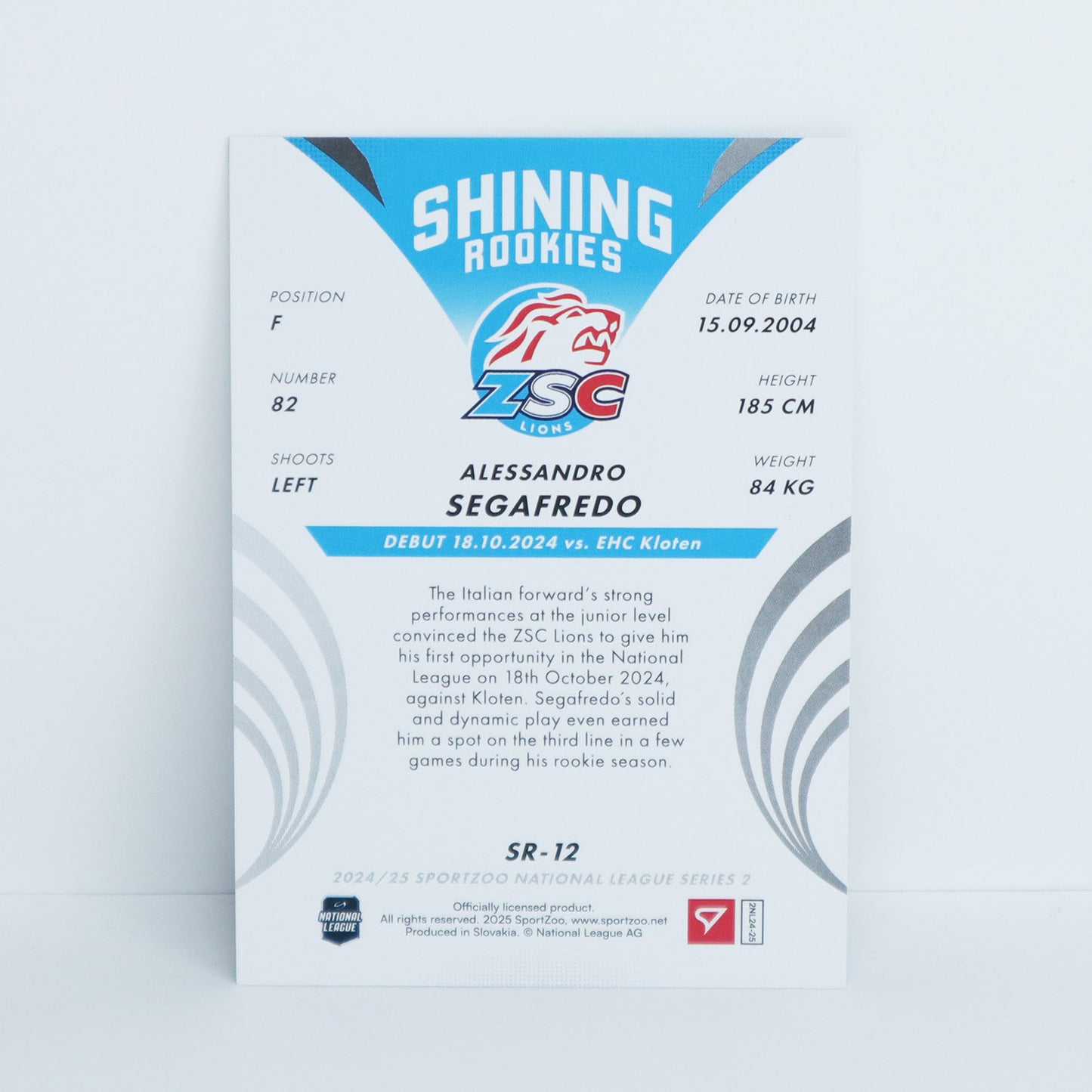 SR-12 - ZSC - ALESSANDRO SEGAFREDO - SHINING ROOKIES BASE