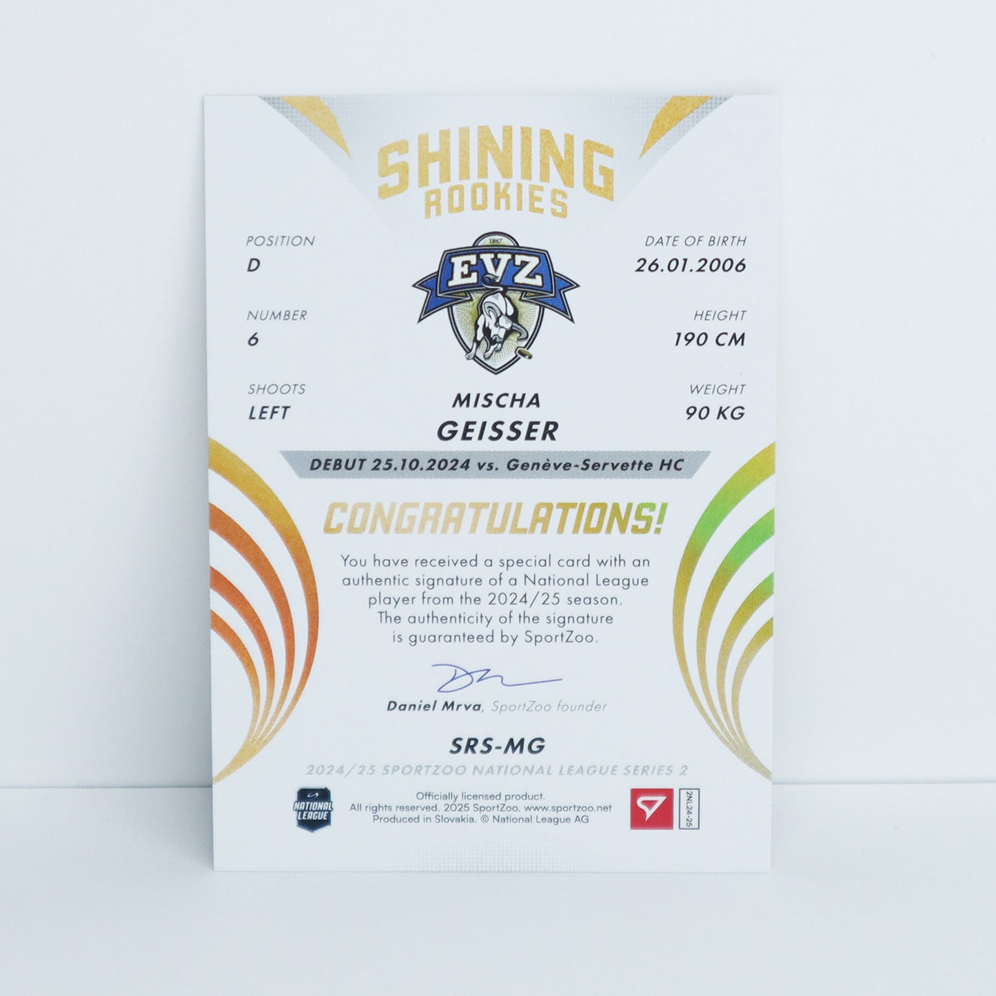 SRS-MG - EVZ - MISCHA GEISSER - SHINING ROOKIES GOLD AUTO - 05/39