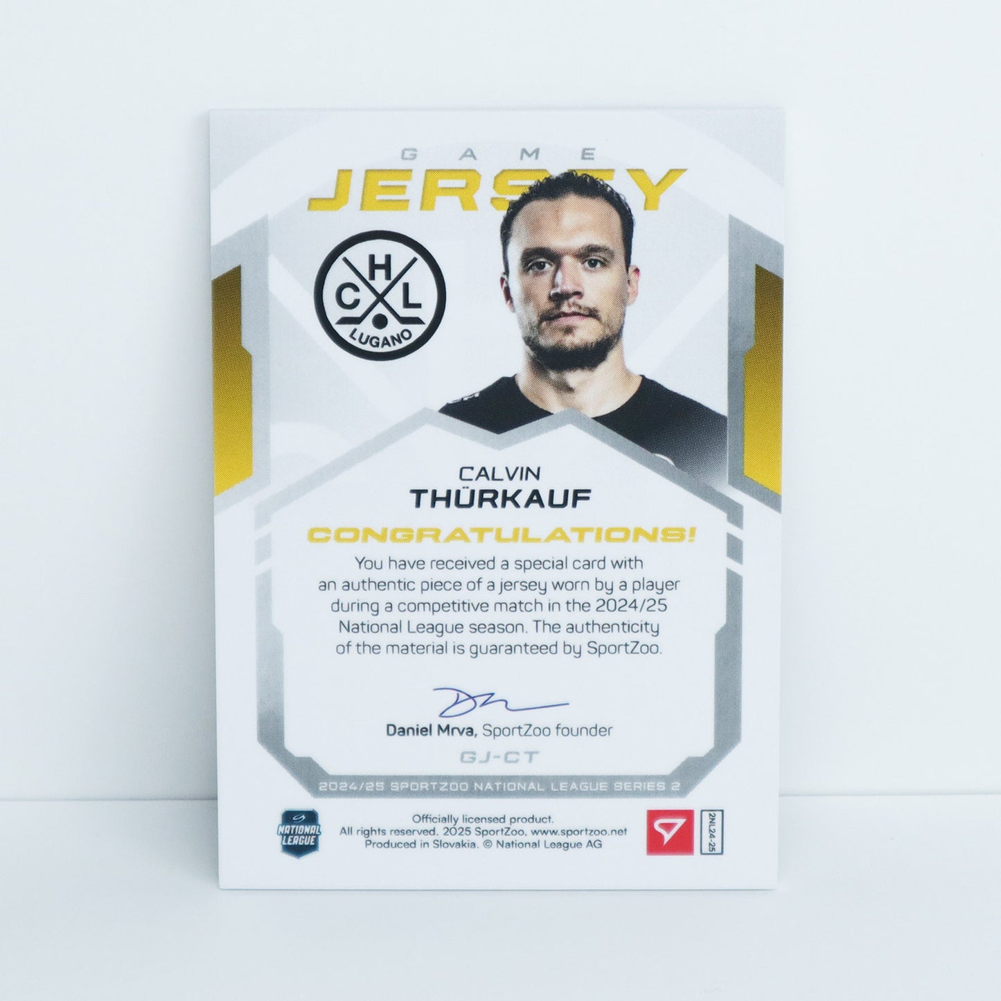 GJ-CT - HCL - CALVIN THURKAUF - GAME JERSEY SILVER - 60/65