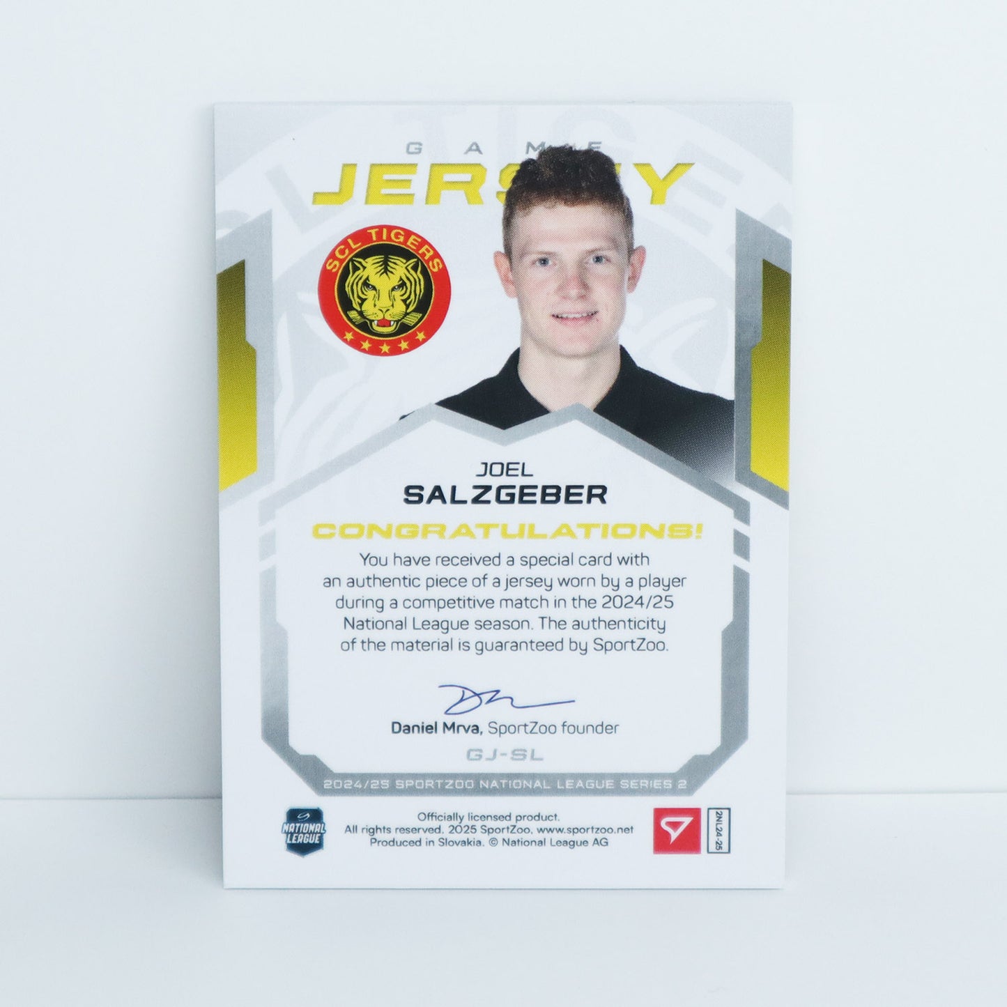 GJ-SL - SCL - JOEL SALZGEBER - GAME JERSEY SILVER - 51/65