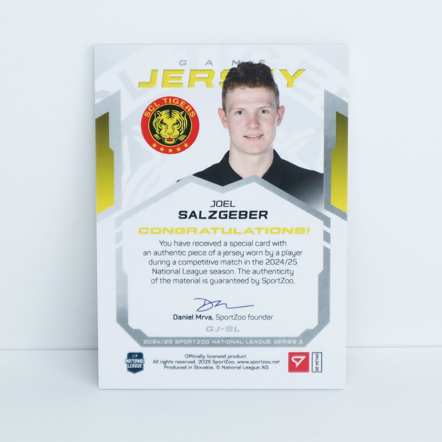 GJ-SL - SCL - JOEL SALZGEBER - GAME JERSEY SILVER - 60/65