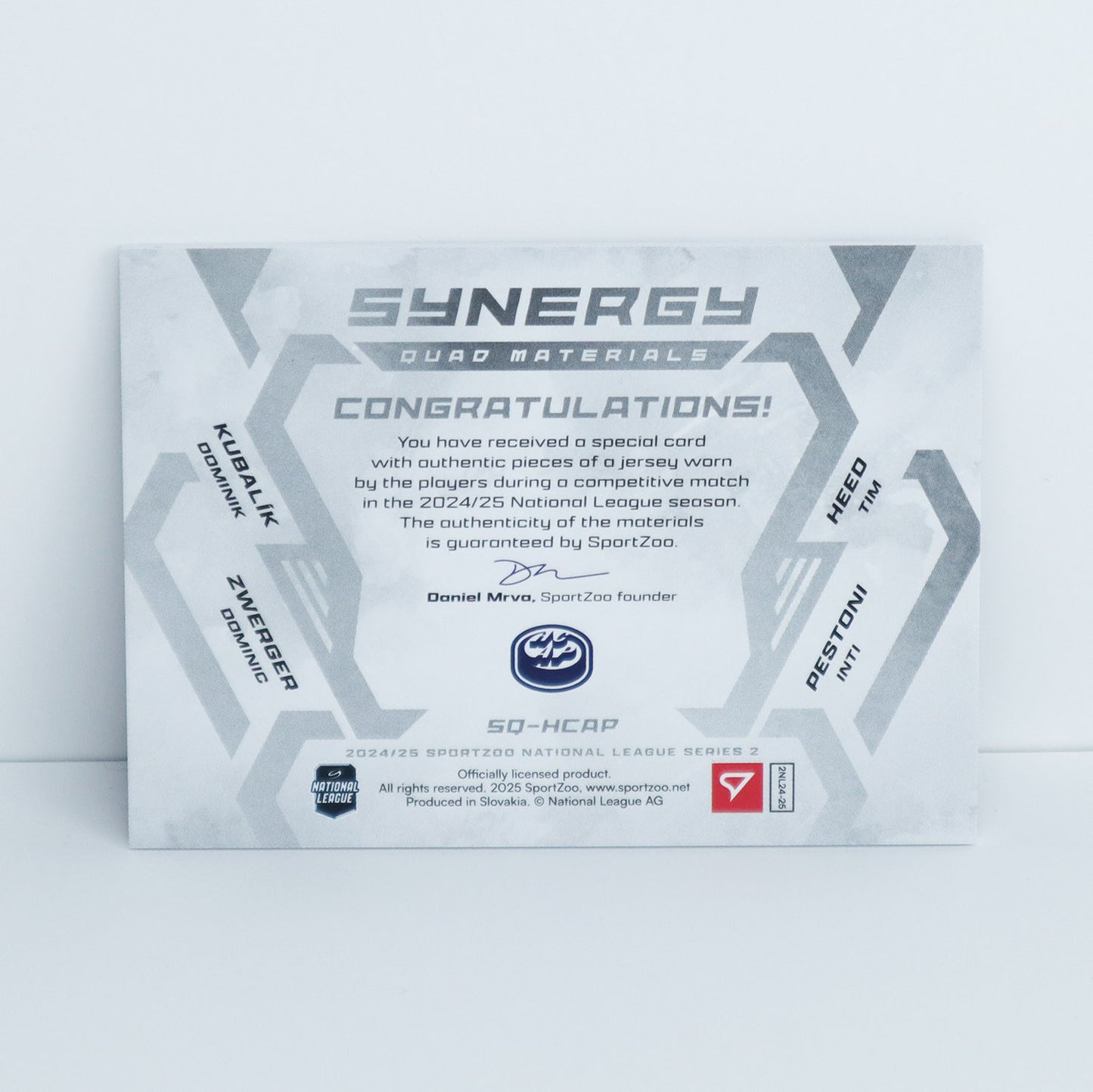 SQ-HCAP - HCAP - KUBALIK, HEED, ZWERGER, PESTONI - SYNERGY QUAD MATERIALS JERSEY - 17/25