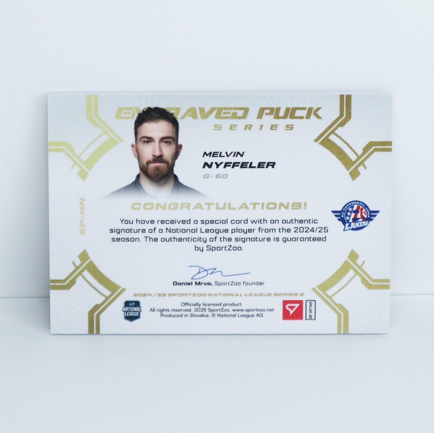 EP-MN - SCRJ - MELVIN NYFFELER - ENGRAVED PUCK SERIES AUTO - 08/20