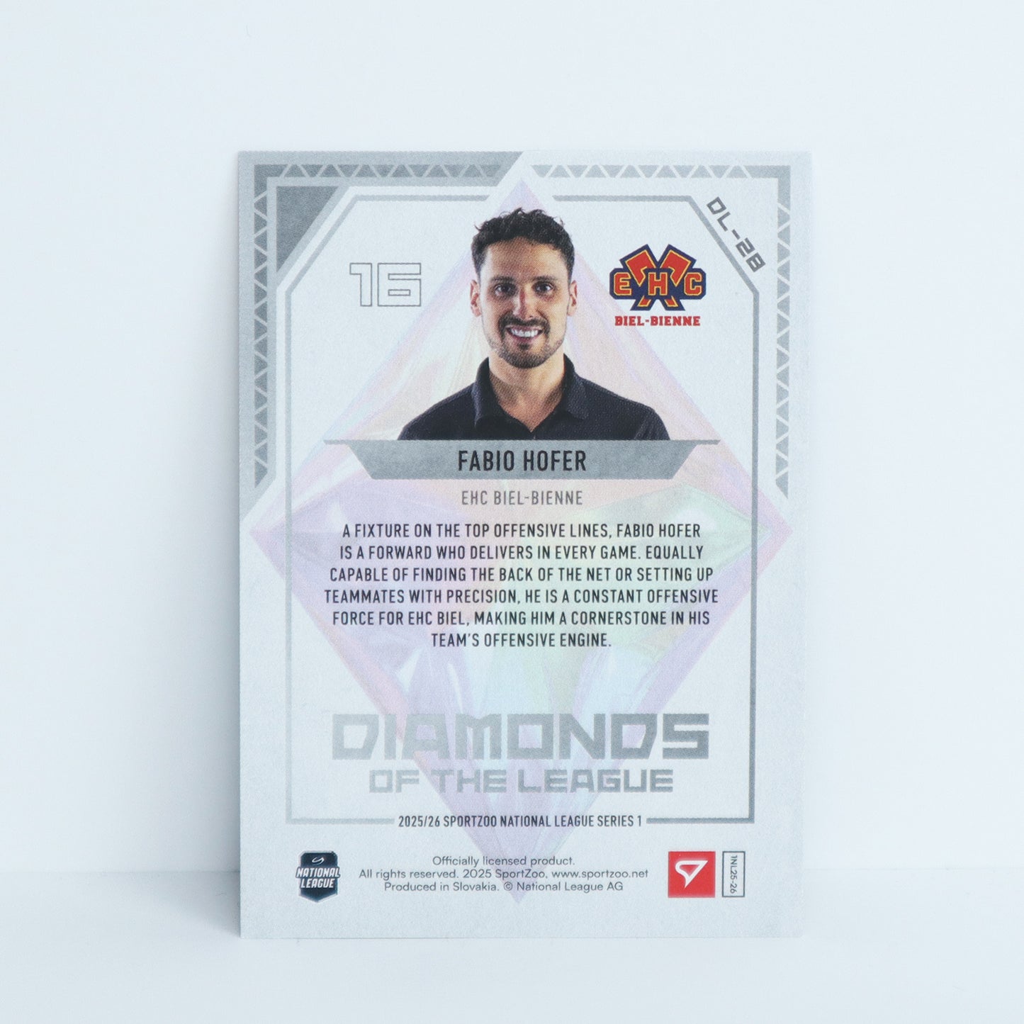 DL-28 - EHCB - FABIO HOFER - DIAMONDS OF THE LEAGUE BLUE - 49/99