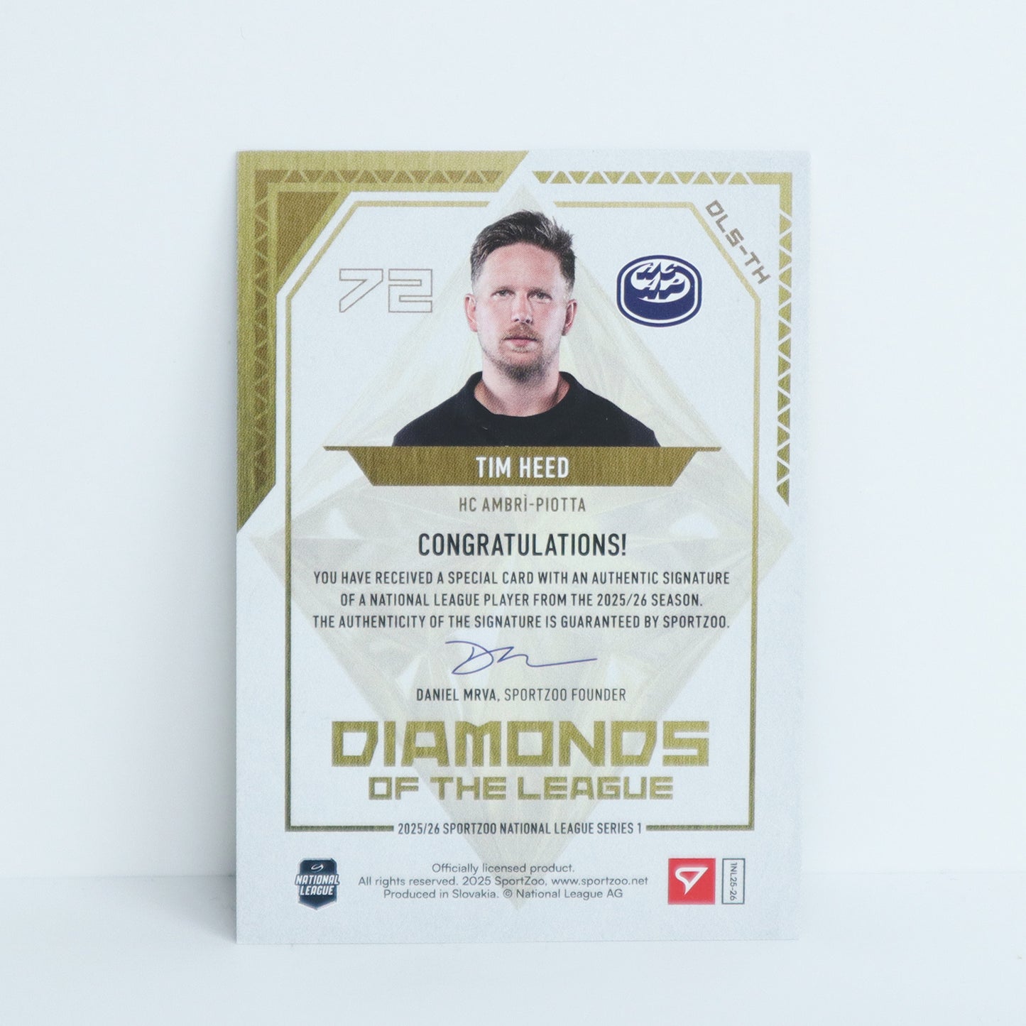 DLS-TH - HCAP - TIM HEED - DIAMONDS OF THE LEAGUE GOLD AUTO - 20/30