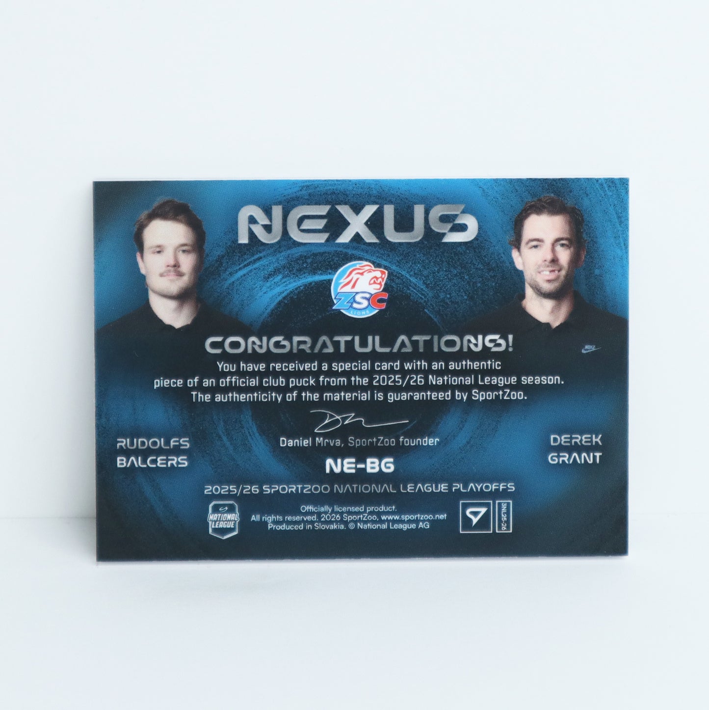 NE-BG - ZSC - RUDOLFS BALCERS - DEREK GRANT - NEXUS PUCK - 08/15