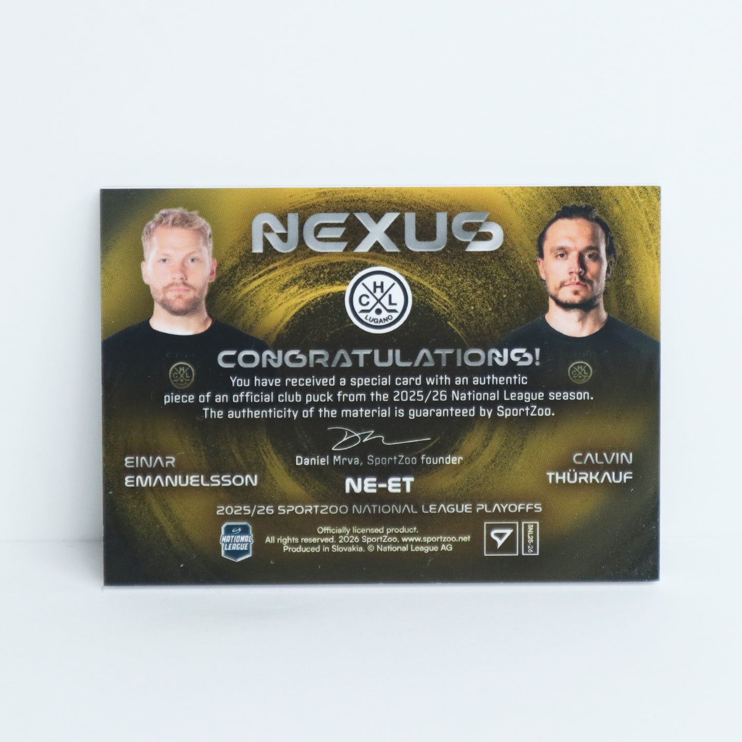 NE-ET - HCL - EINAR EMANUELSSON - CALVIN THURKAUF - NEXUS PUCK - 13/15