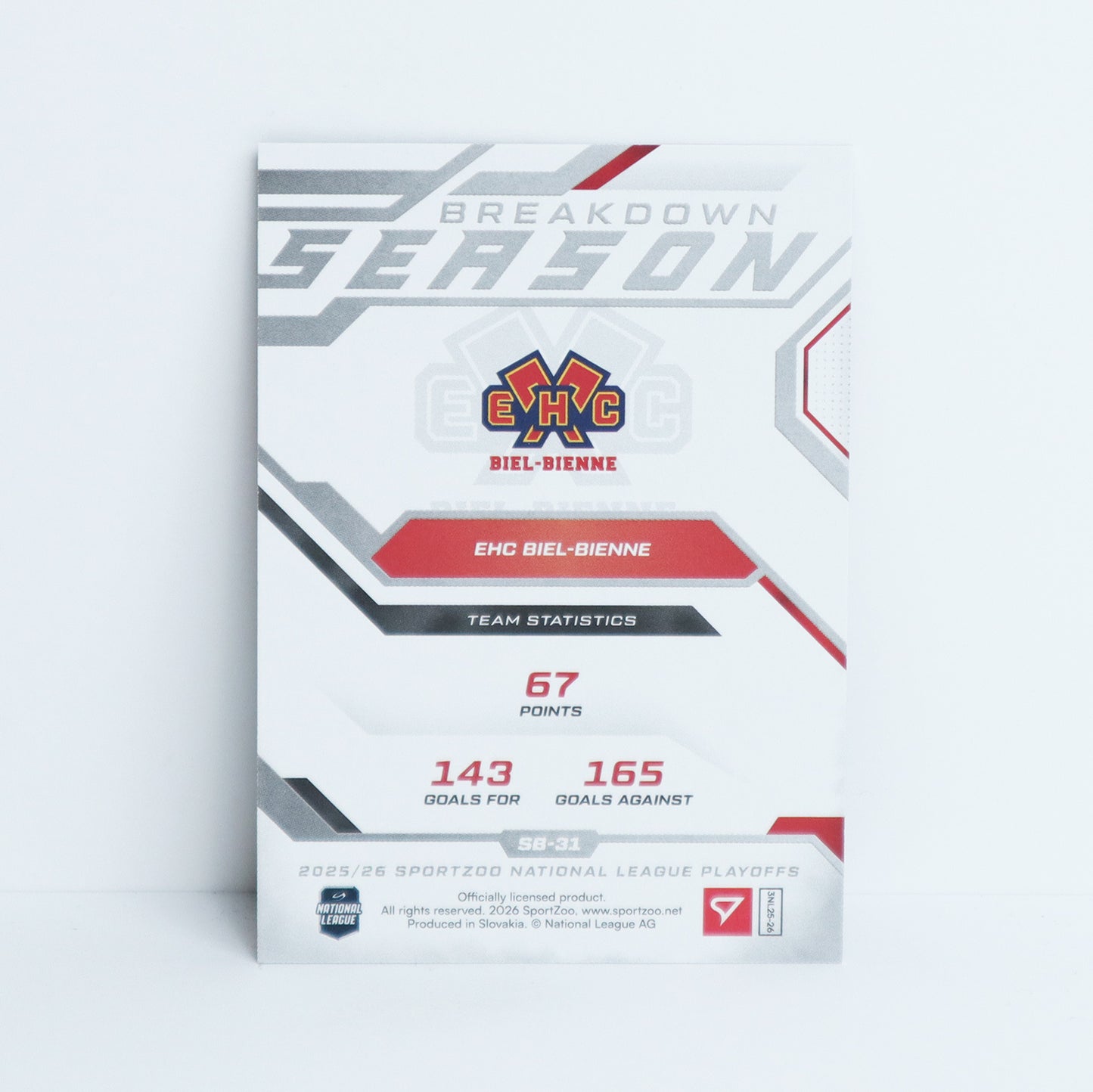SB-31 - EHCB - LINUS HULTSTROM - SEASON BREAKDOWN