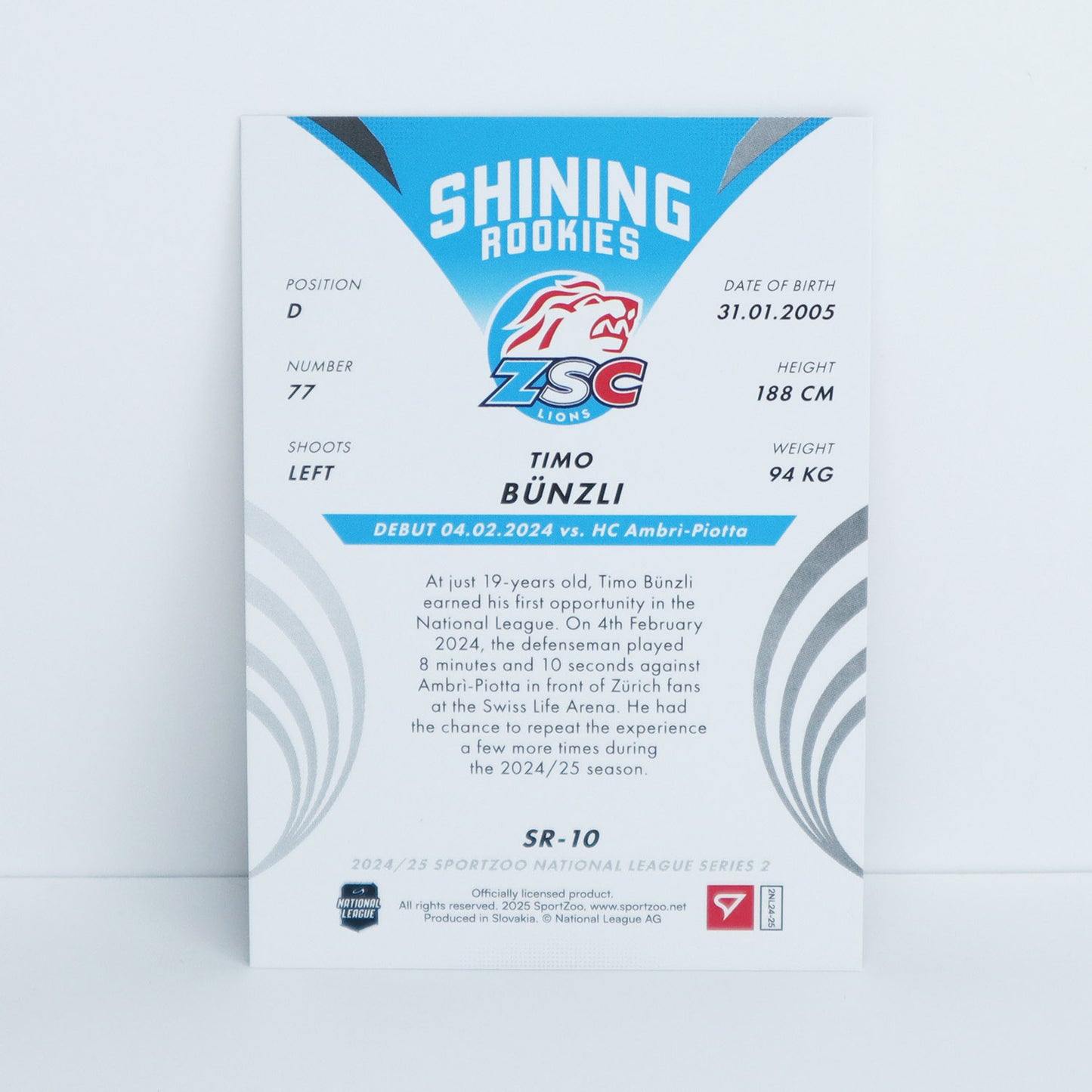 SR-10 - ZSC - TIMO BUNZLI - SHINING ROOKIES COPPER - 01/69