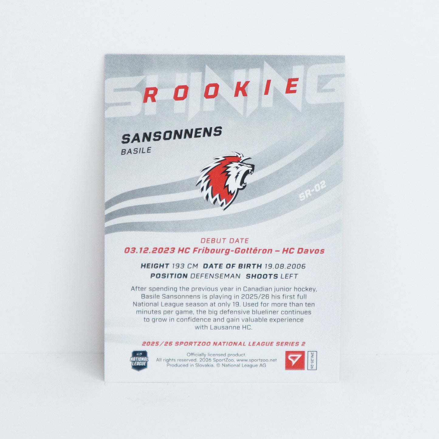SR-02 - LHC - BASILE SANSONNENS - SHINING ROOKIES GOLD - 69/69
