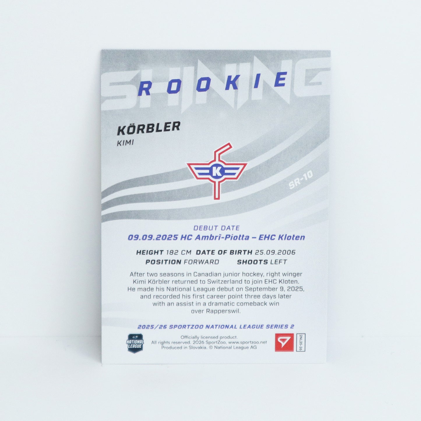 SR-10 - EHCK - KIMI KORBLER - SHINING ROOKIES GOLD - 46/69