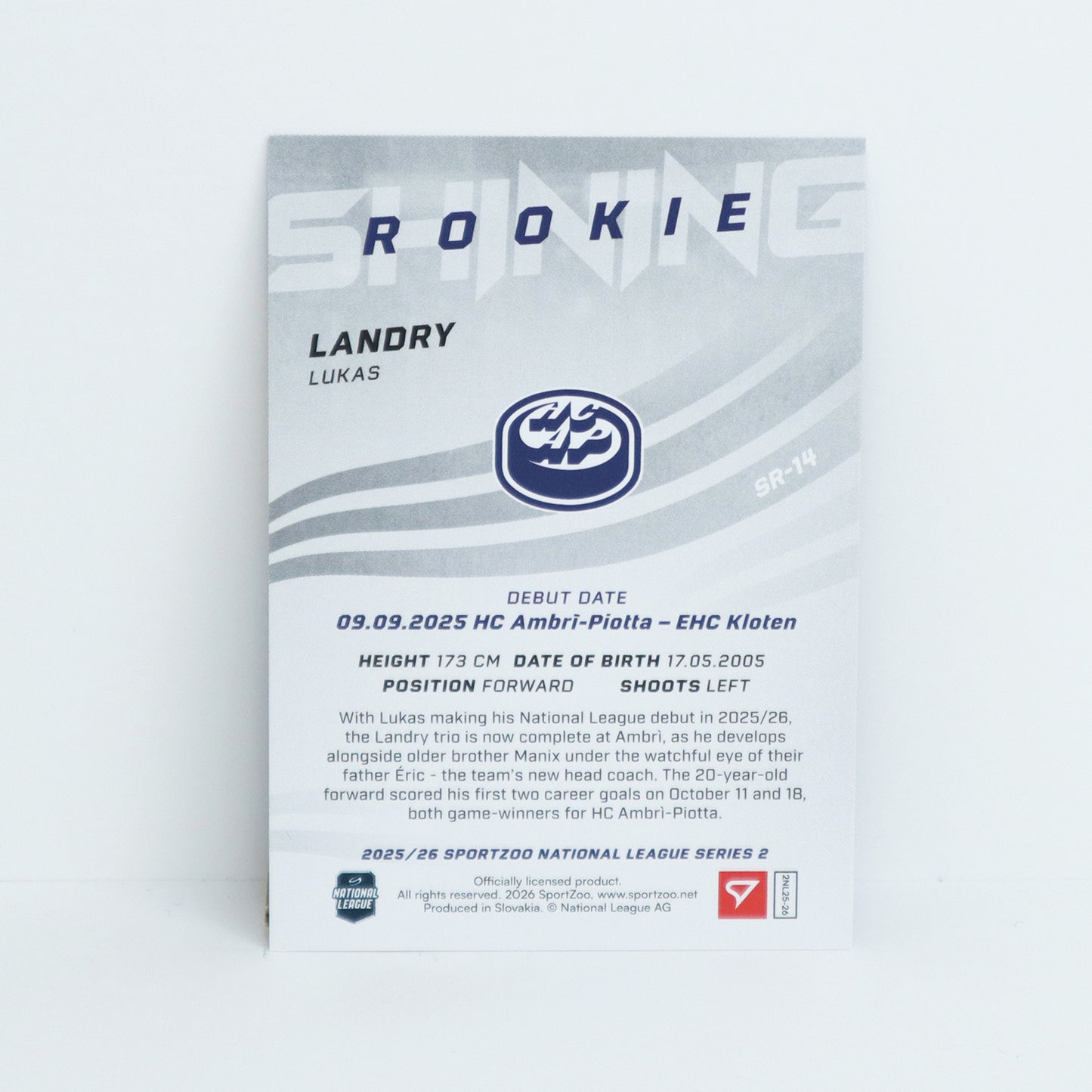 SR-14 - HCAP - LUKAS LANDRY - SHINING ROOKIES GOLD - 45/69
