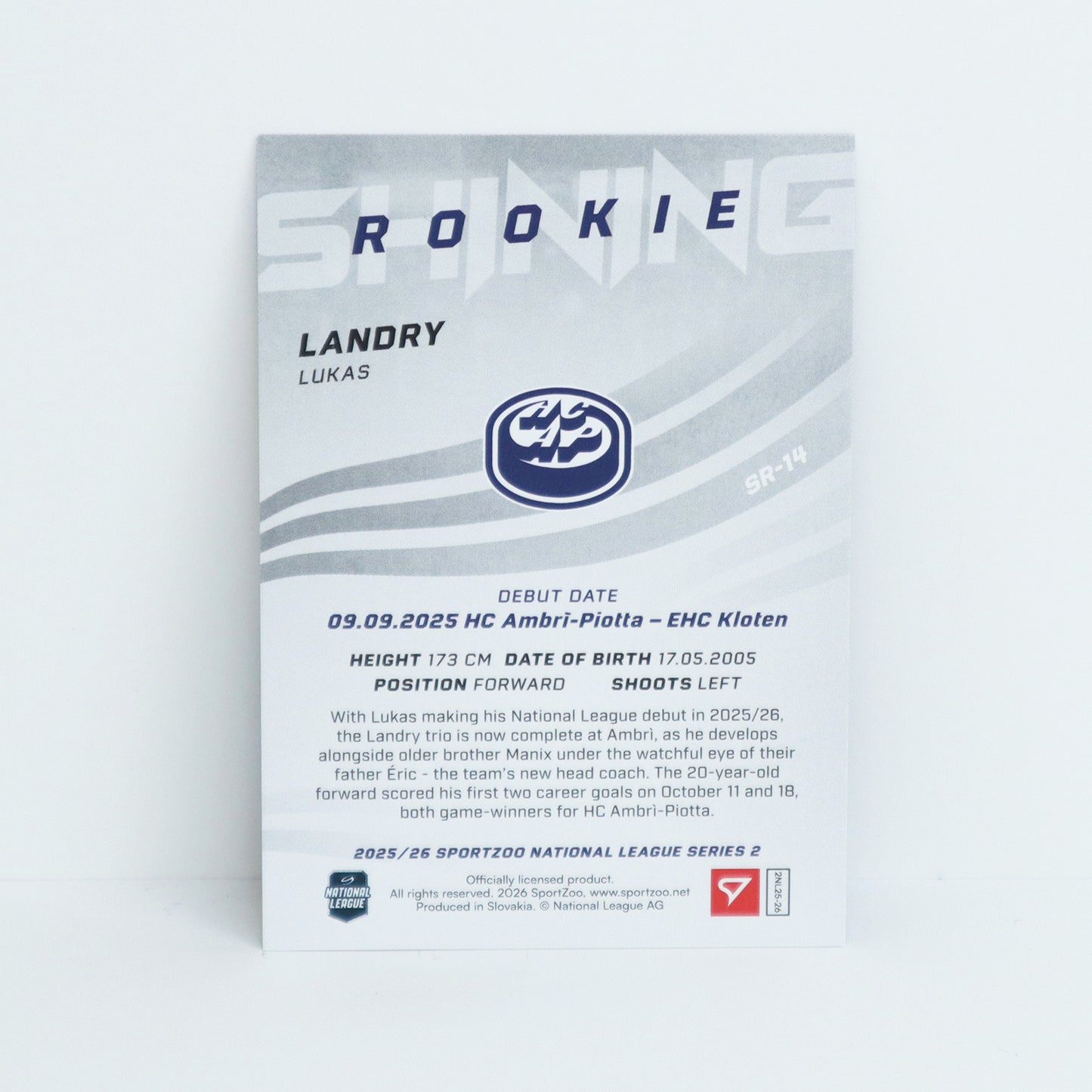 SR-14 - HCAP - LUKAS LANDRY - SHINING ROOKIES GOLD - 62/69