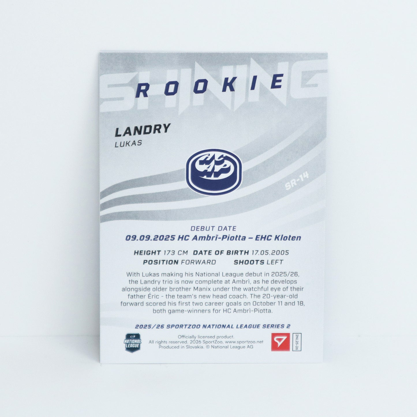SR-14 - HCAP - LUKAS LANDRY - SHINING ROOKIES BASE