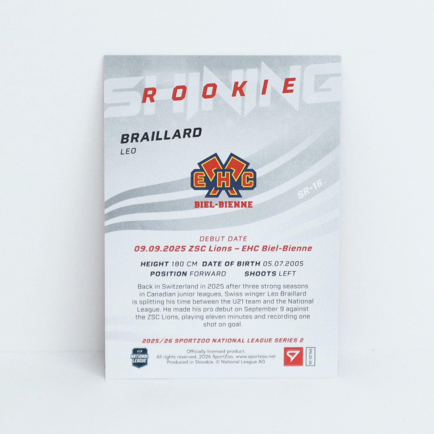 SR-16 - EHCB - LEO BRAILLARD - SHINING ROOKIES GOLD - 27/69