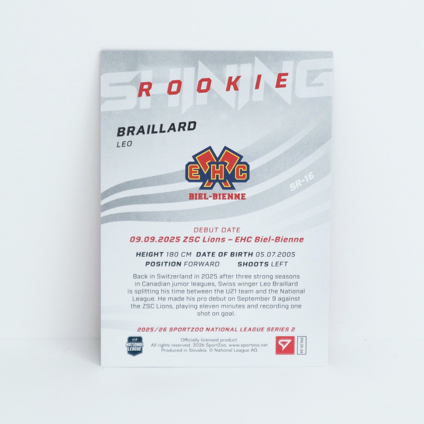 SR-16 - EHCB - LEO BRAILLARD - SHINING ROOKIES GOLD - 68/69