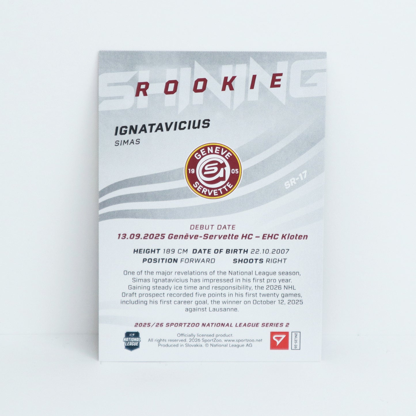 SR-17 - GSHC - SIMAS IGNATAVICIUS - SHINING ROOKIES GOLD - 53/69