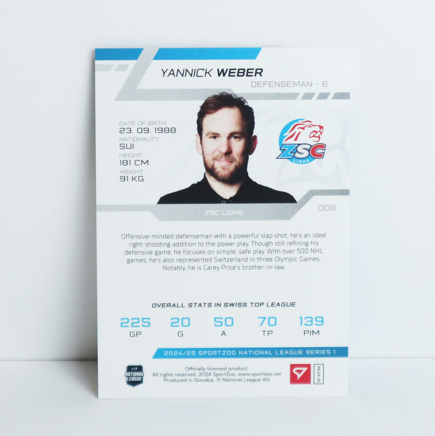 008 - ZSC - YANNICK WEBER - BASE BLUE - 25/30