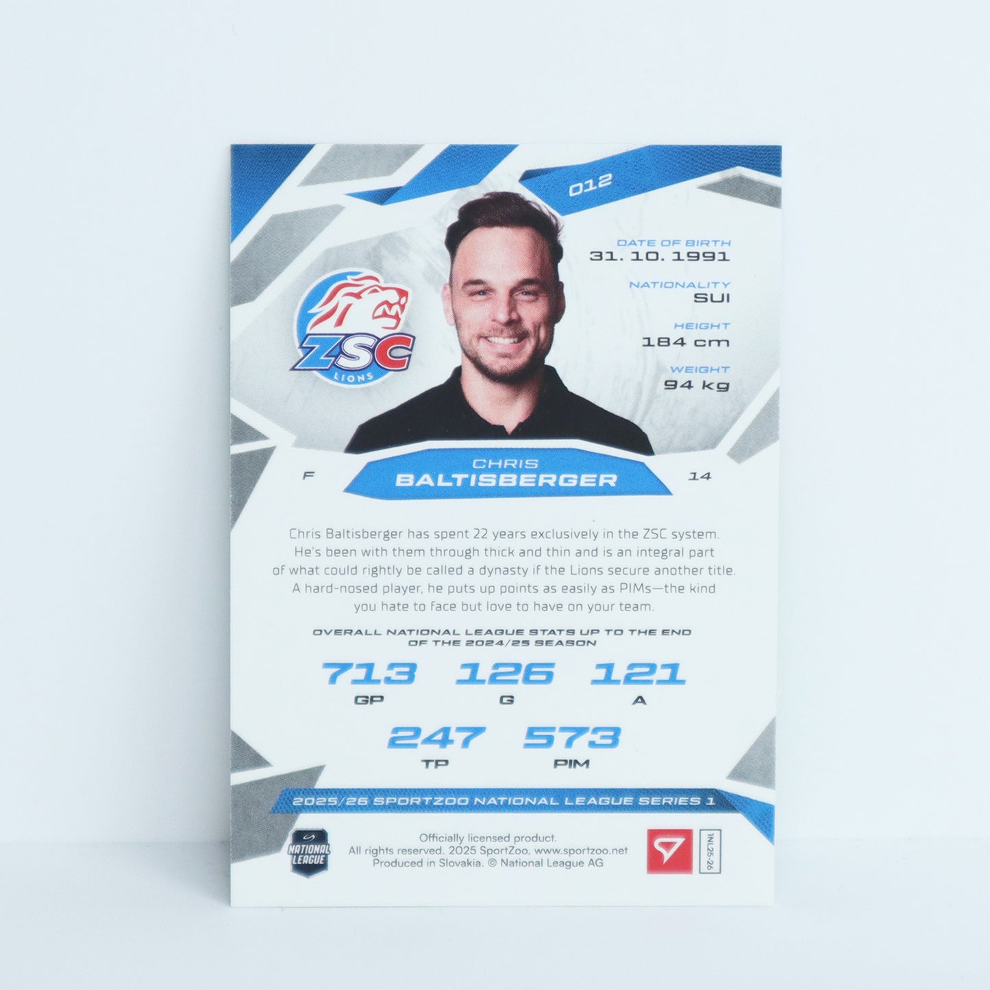 012 - ZSC - CHRIS BALTISBERGER - BASE GREEN - 11/30