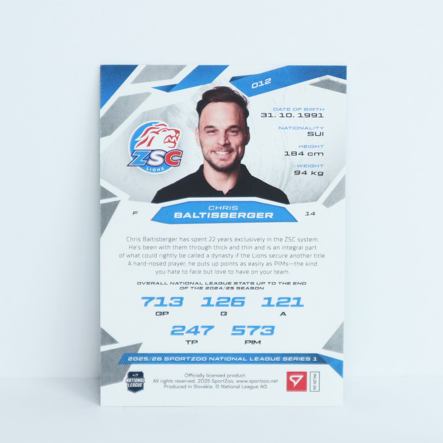 012 - ZSC - CHRIS BALTISBERGER - BASE GREEN - 14/30