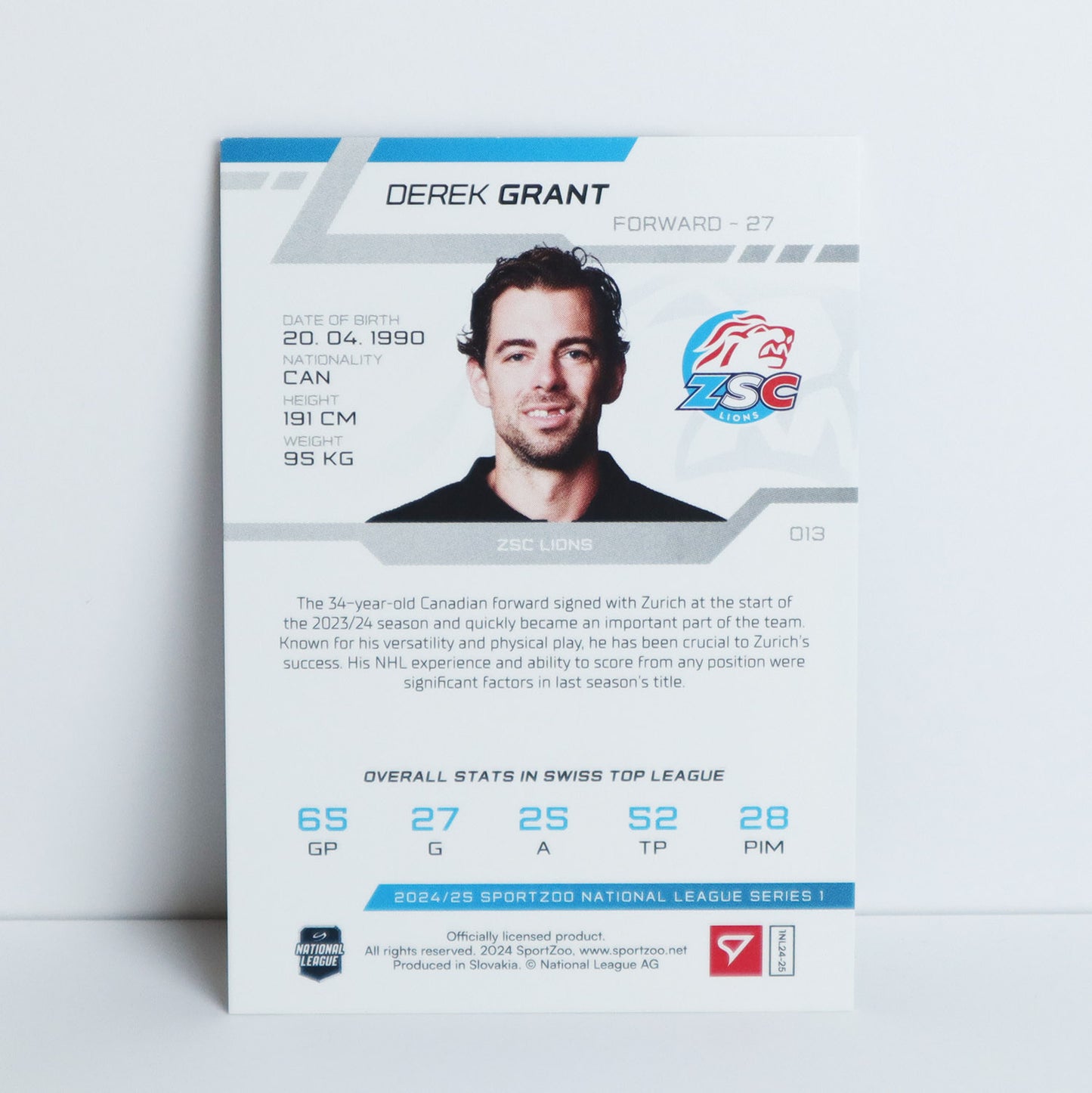 013 - ZSC - DEREK GRANT - BASE GOLD - 04/10