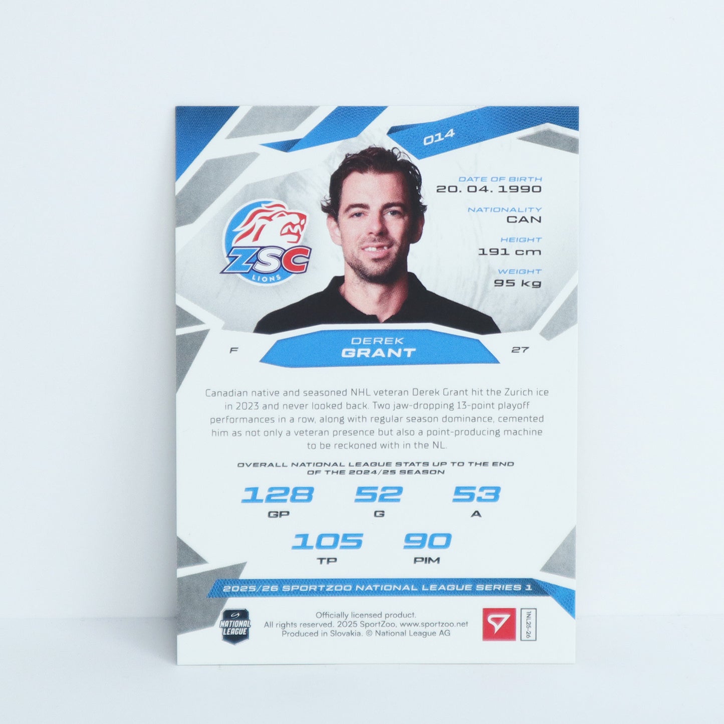 014 - ZSC - DEREK GRANT - BASE GOLD - 09/10