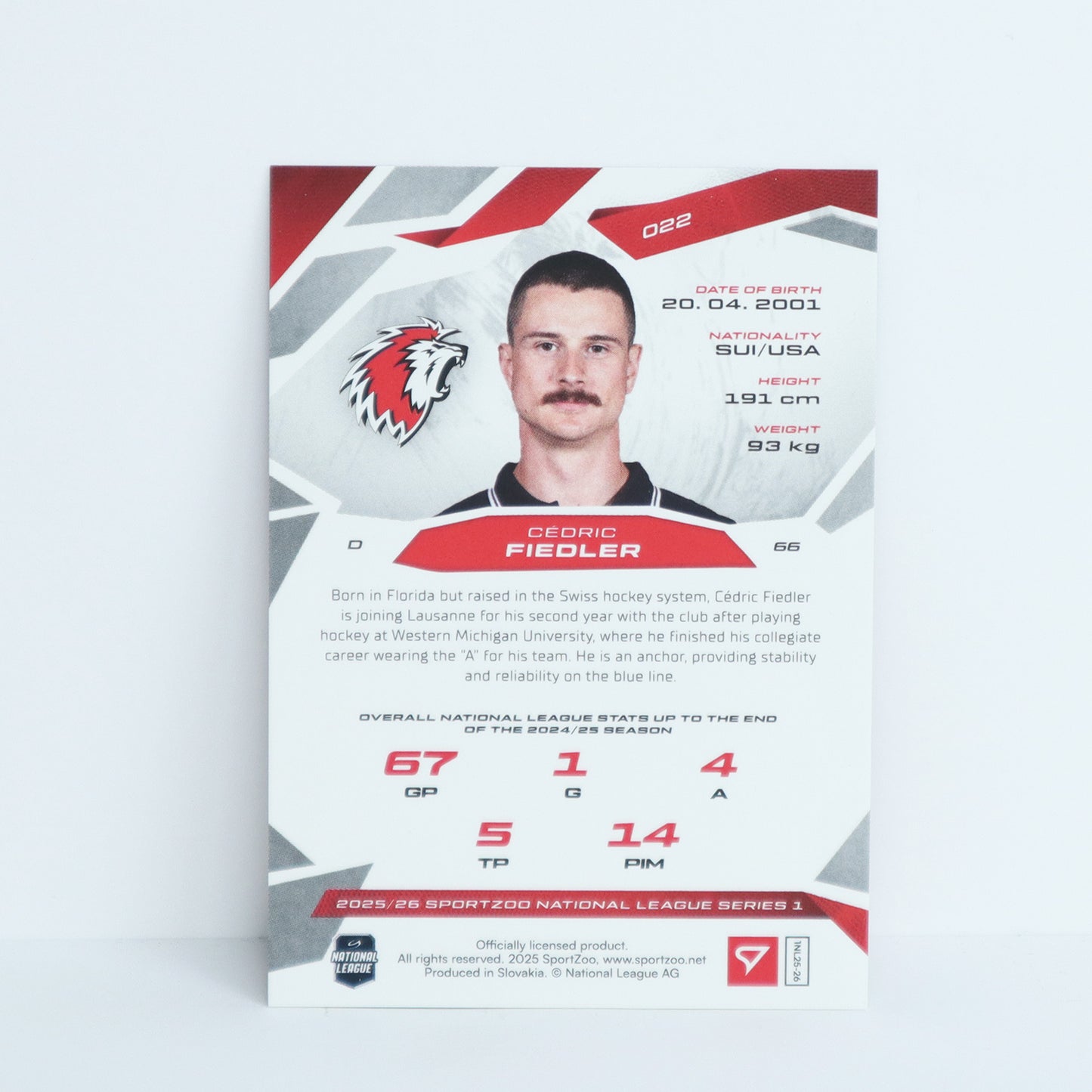 022 - LHC - CEDRIC FIEDLER - BASE RED - 01/20