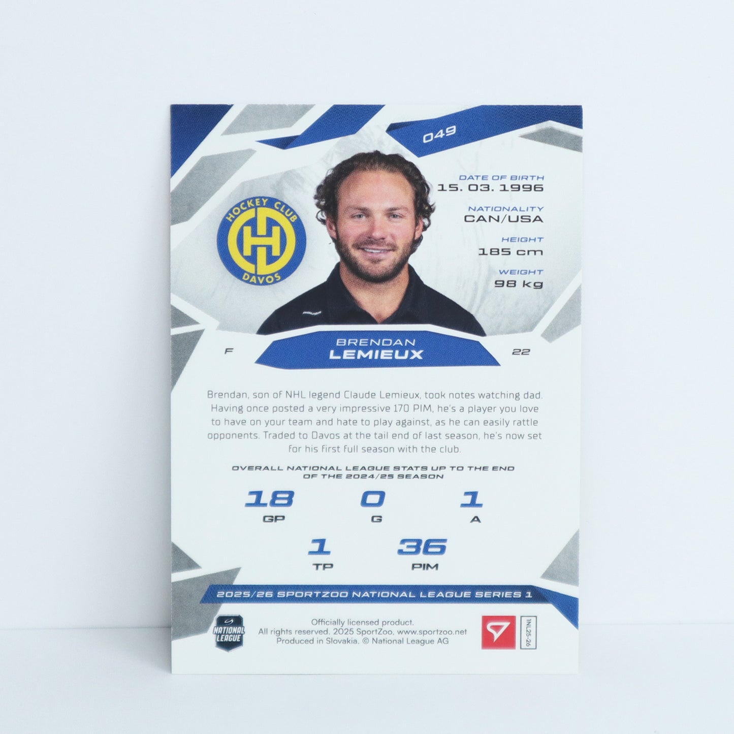 049 - HCD - BRENDAN LEMIEUX - BASE SET